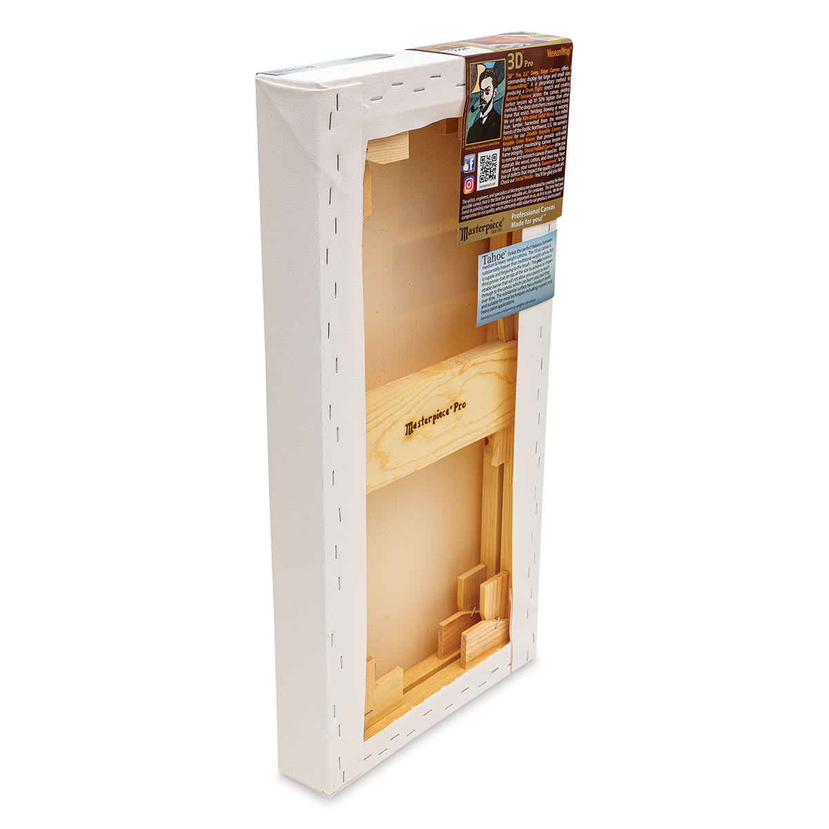 Masterpiece Tahoe Cotton Canvas - 12" x 24", 2-1/2" Profile, Acrylic Primed back side view