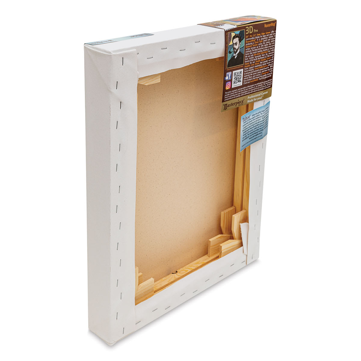 Masterpiece Tahoe Cotton Canvas - 16" x 20", 2-1/2" Profile, Acrylic Primed back side view