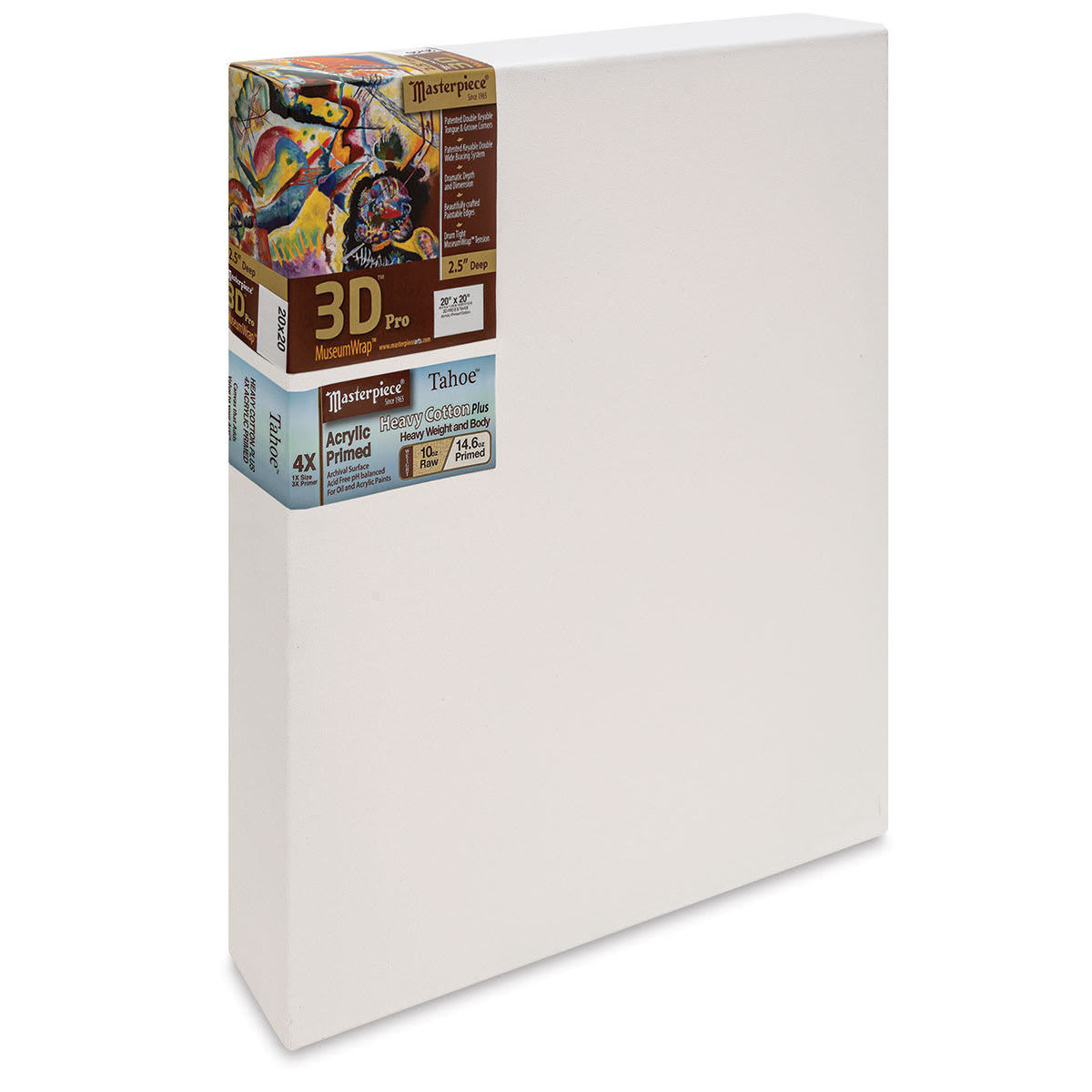 Masterpiece Tahoe Cotton Canvas - 20'' x 20'', 2-1/2'' Profile, Acrylic Primed