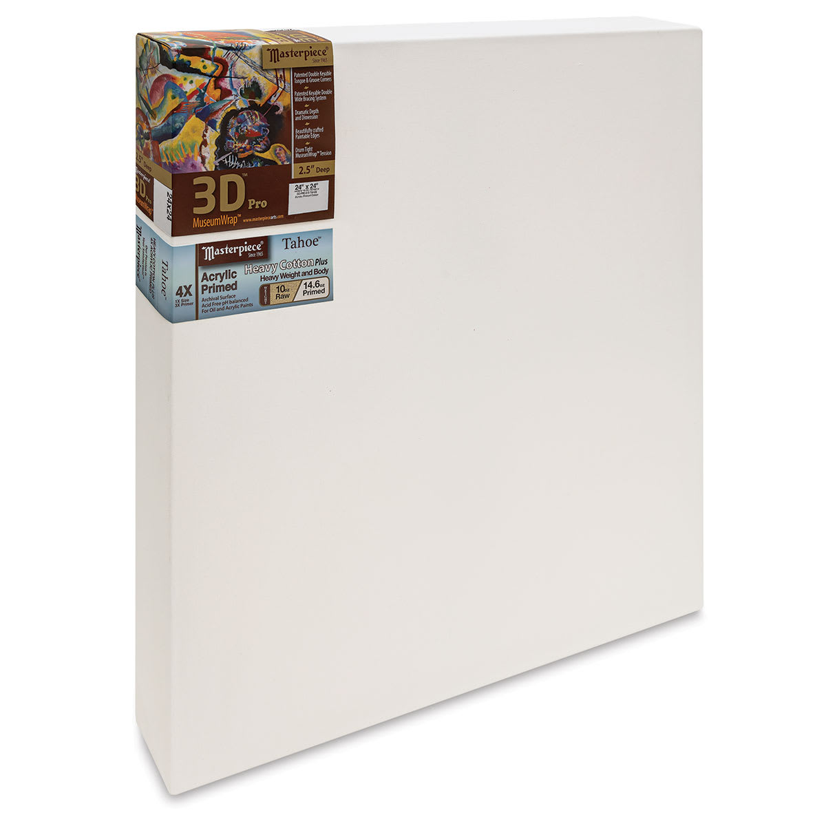 Masterpiece Tahoe Cotton Canvas - 24" x 24", 2-1/2" Profile, Acrylic Primed front side view