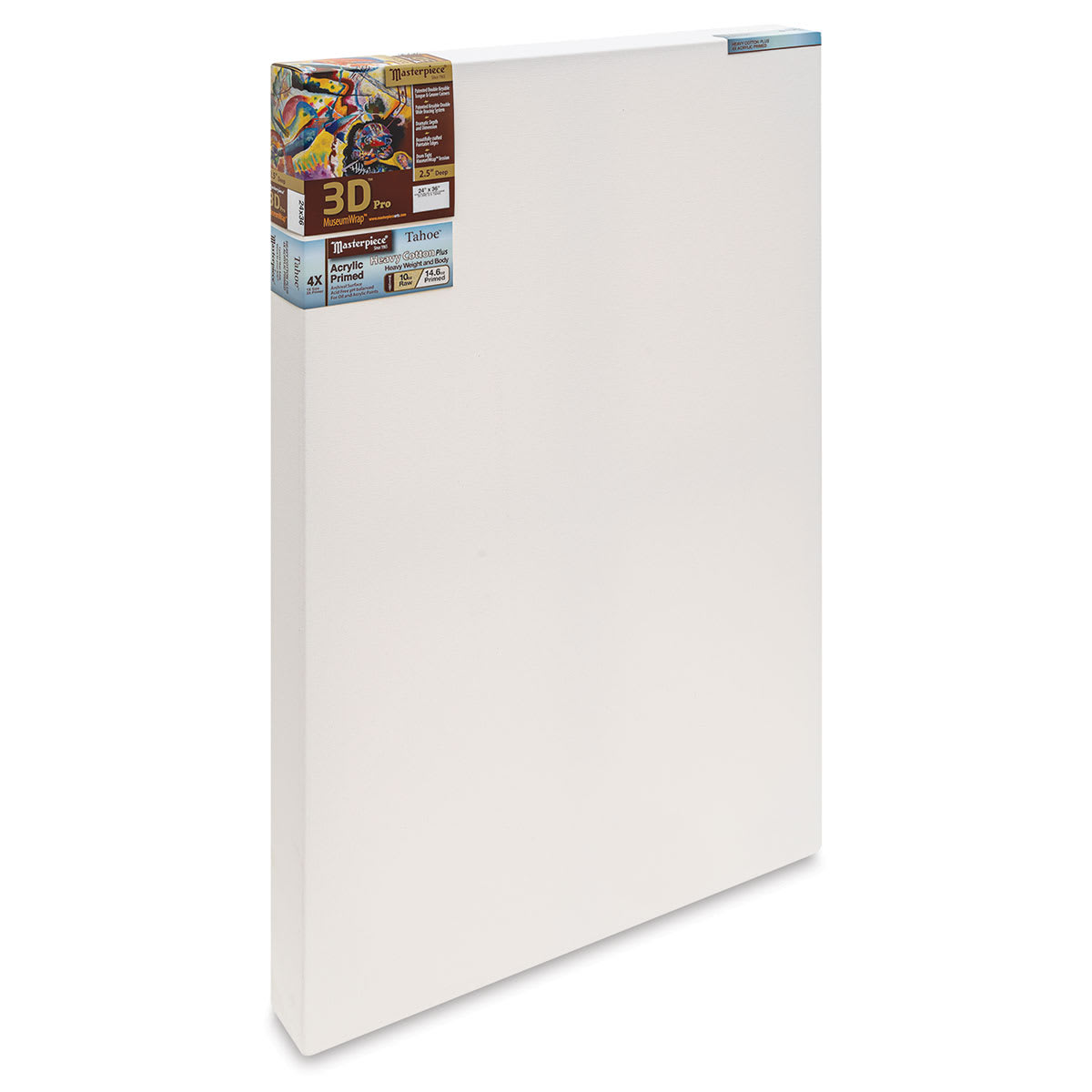 Masterpiece Tahoe Cotton Canvas - 24" x 36", 2-1/2" Profile, Acrylic Primed front side view