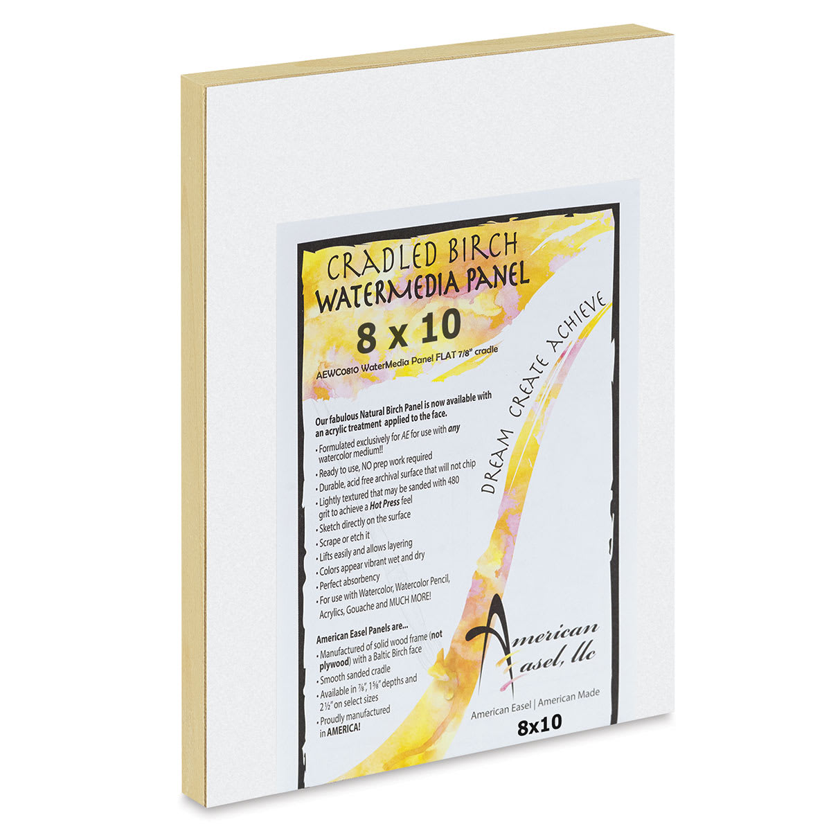 American Easel WaterMedia Panel - 8" x 10", Traditional Profile 7/8"