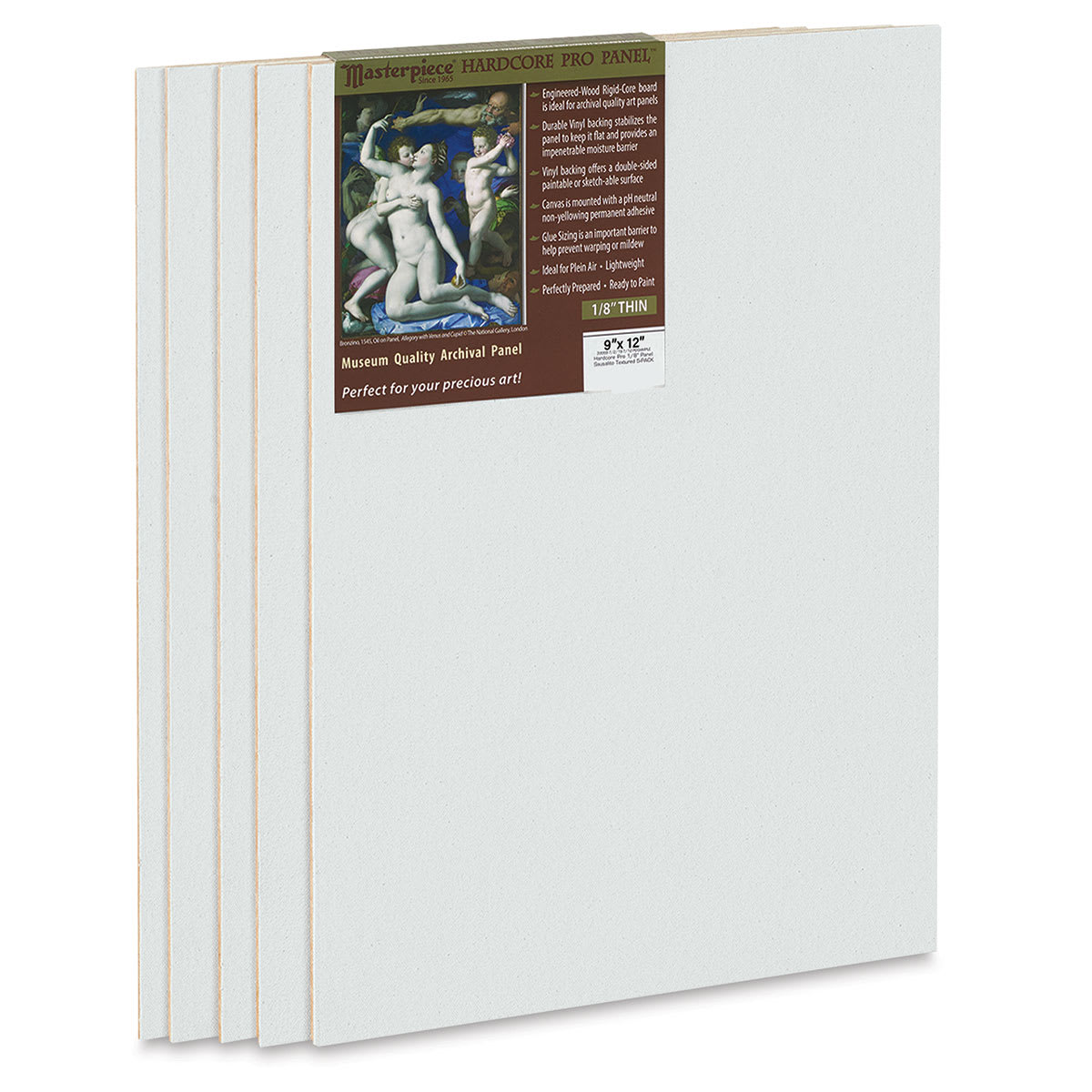 Masterpiece Sausalito Hardcore Pro Canvas Panel Pack - 9" x 12", Pkg of 5