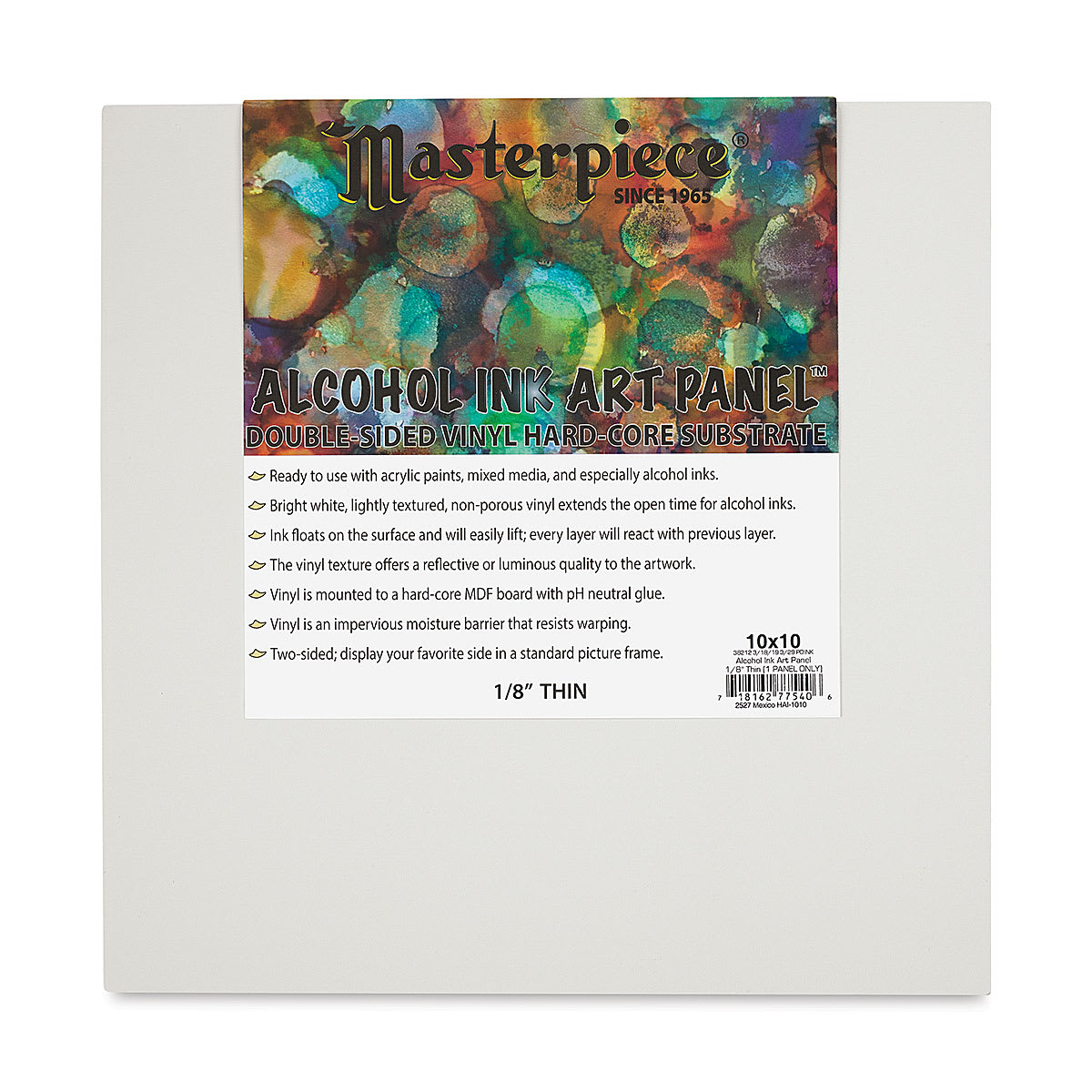 Masterpiece Alcohol Ink Art Panel - 10" x 10", Single Panel front
