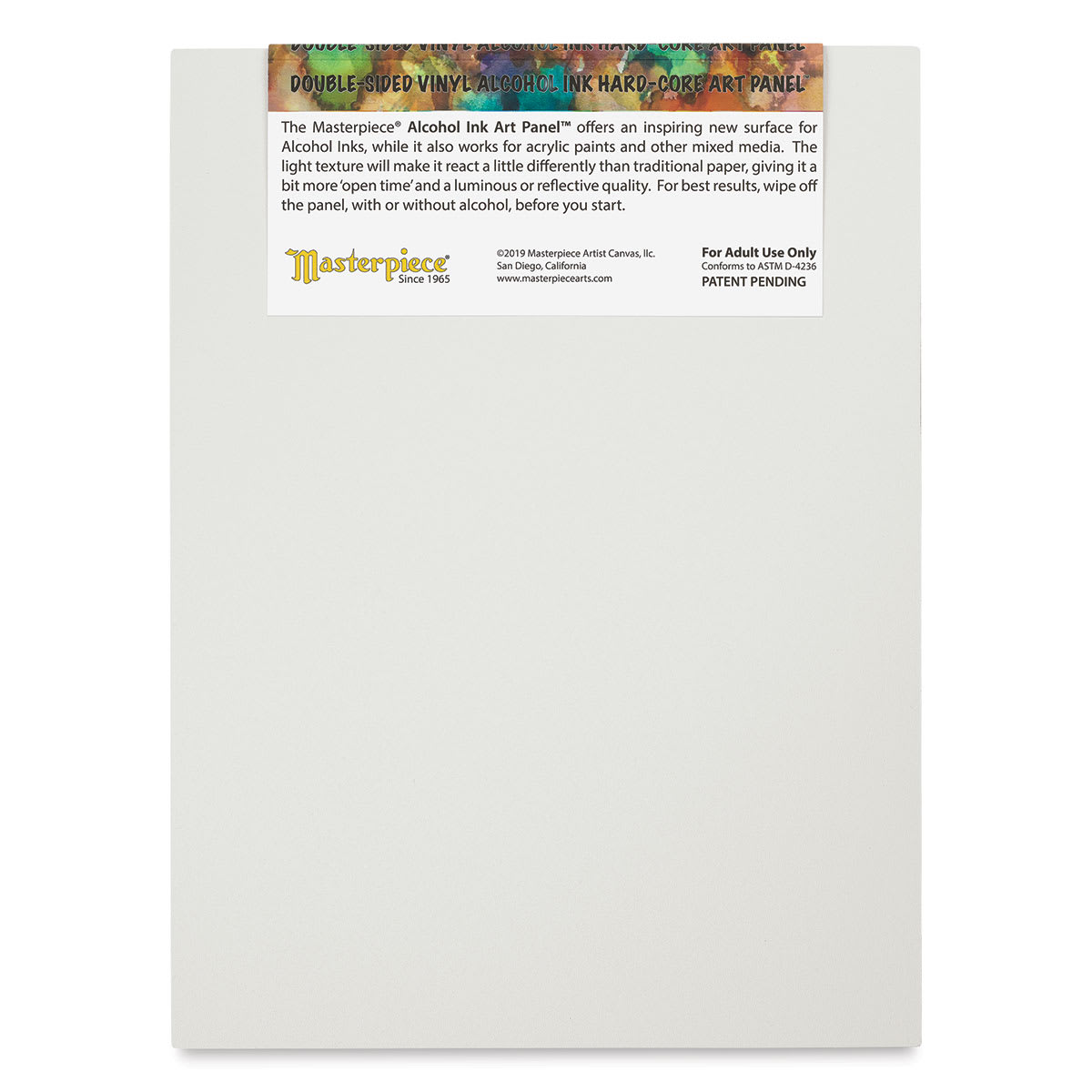 Masterpiece Alcohol Ink Art Panels - Front of package of single 9" x 12" panel