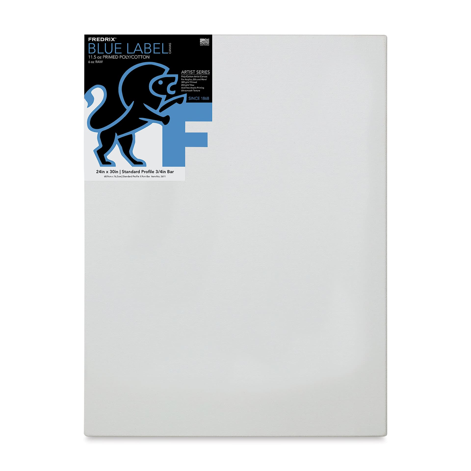 Fredrix Blue Label Cotton Canvas - 24" x 30", 3/4" Profile