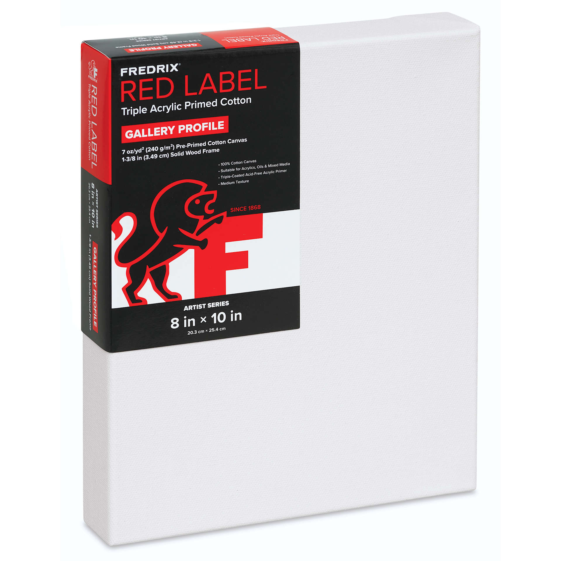 Fredrix Red Label Cotton Canvas - 8" x 10", Gallerywrap, packaging