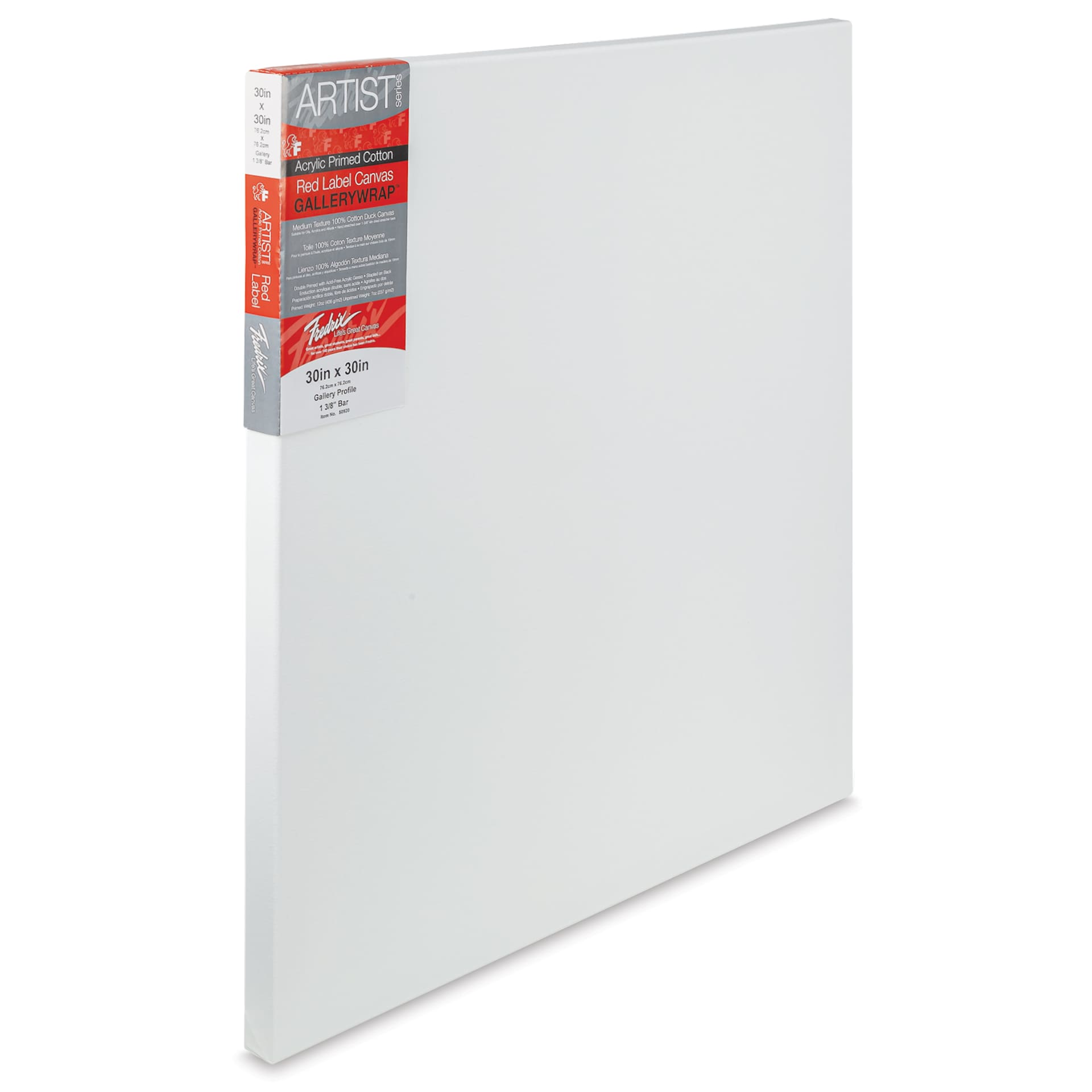 Fredrix Profile Cotton Canvas - 30" x 30", Gallerywrap