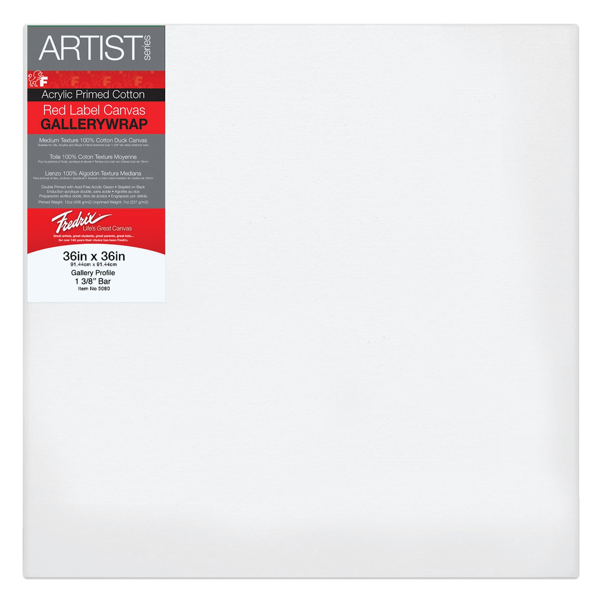 Fredrix Profile Cotton Canvas - 36" x 36", Gallerywrap
