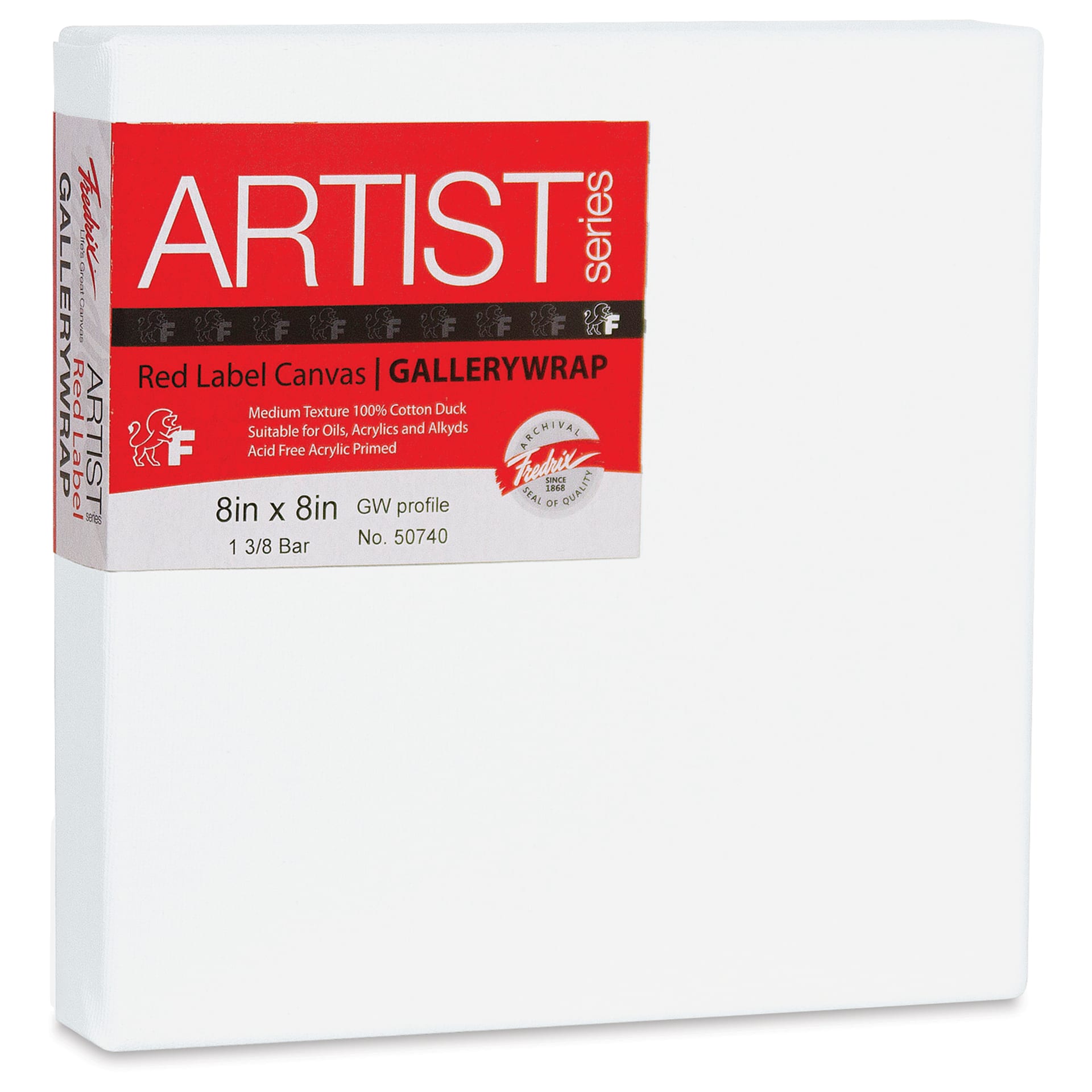 Fredrix Profile Cotton Canvas - 8" x 8", Gallerywrap