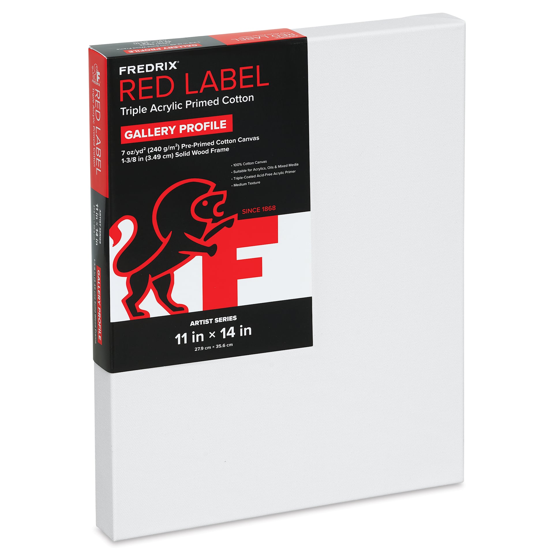 Fredrix Red Label Cotton Canvas - 11" x 14", Gallerywrap, packaging