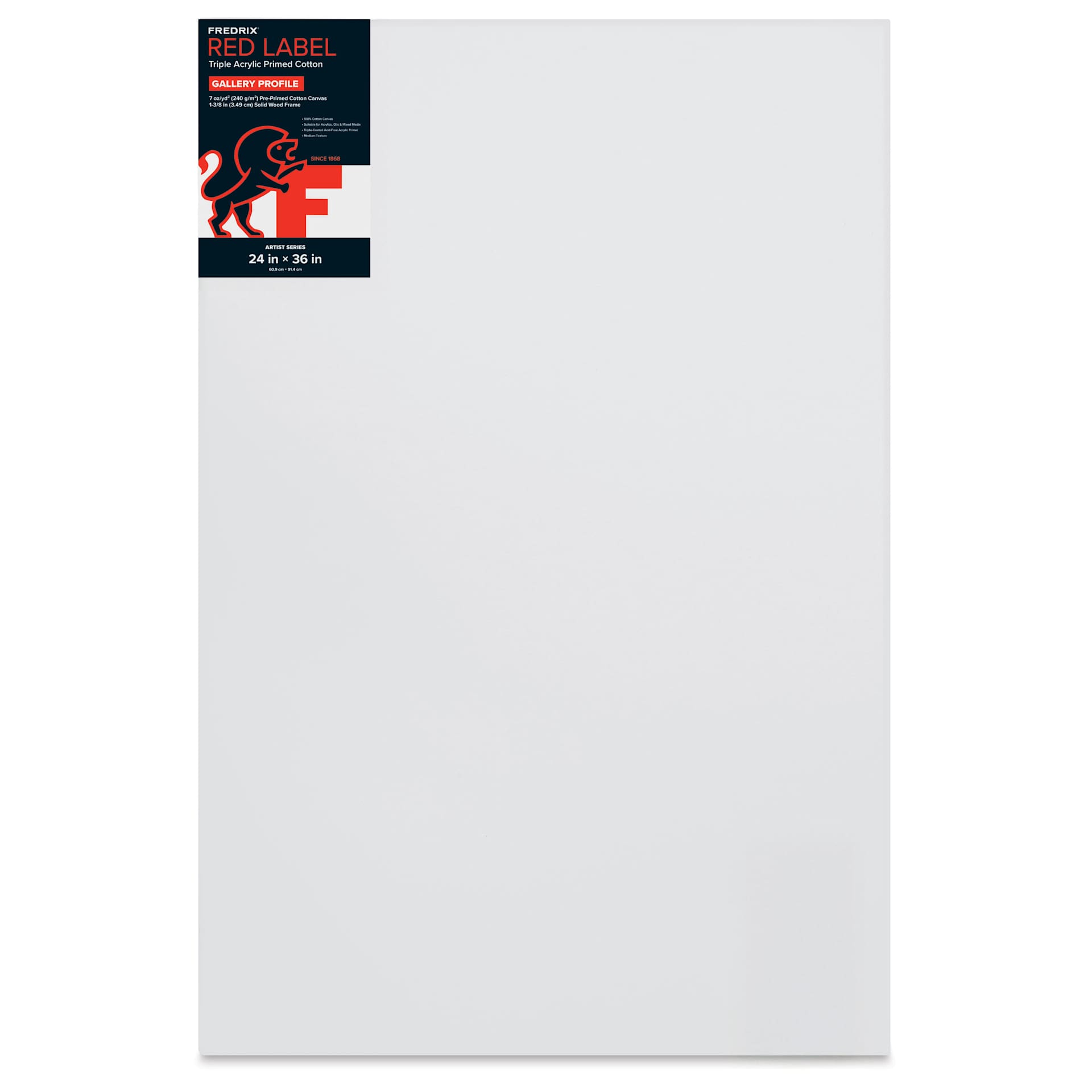 Fredrix Red Label Cotton Canvas - 24" x 36", Gallerywrap