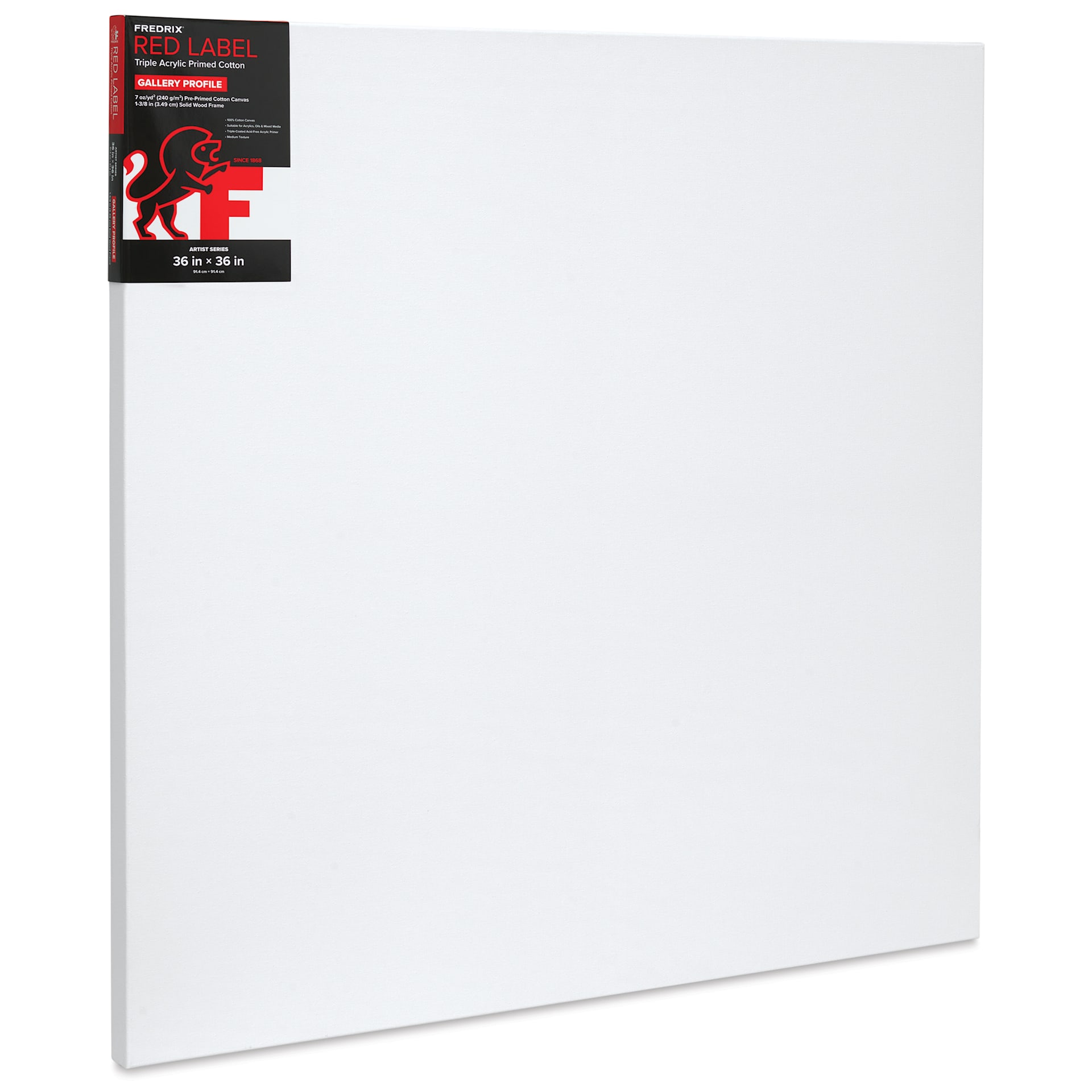 Fredrix Red Label Cotton Canvas - 36" x 36", Gallerywrap
