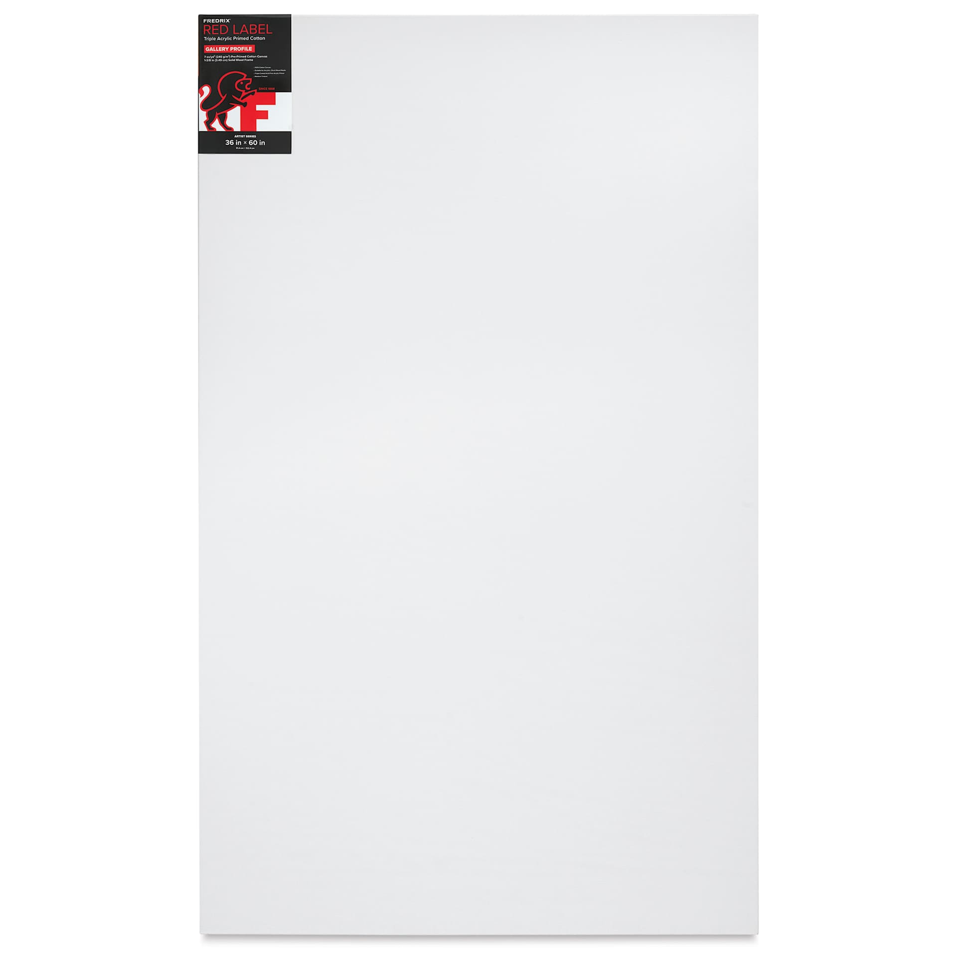 Fredrix Red Label Cotton Canvas - 36" x 60", Gallerywrap, front of packaging