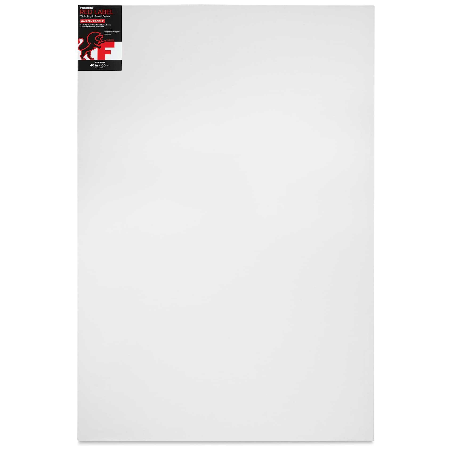 Fredrix Red Label Cotton Canvas - 40" x 60", Gallerywrap, front of packaging