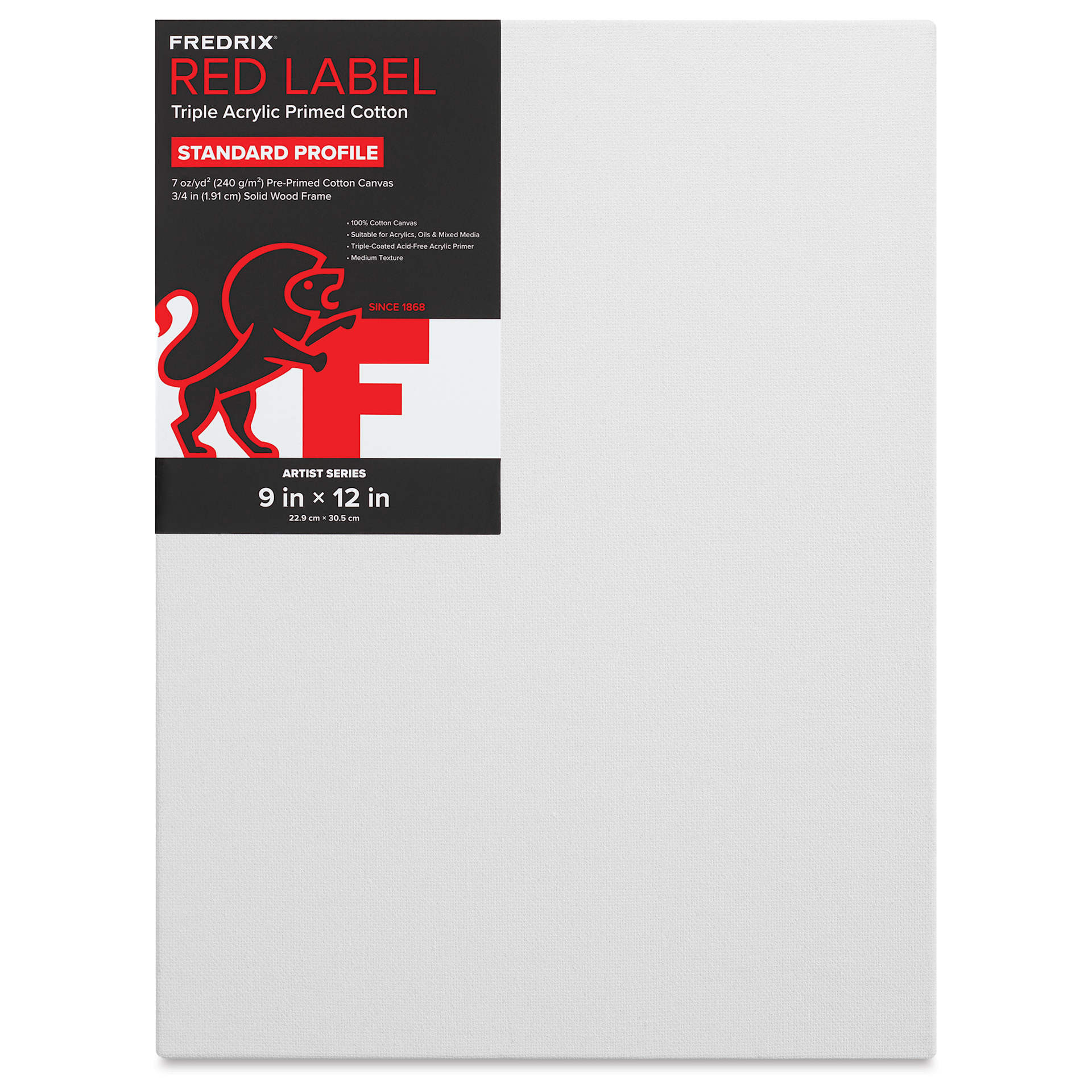 Fredrix Red Label Cotton Canvas - 9" x 12", 3/4" Profile