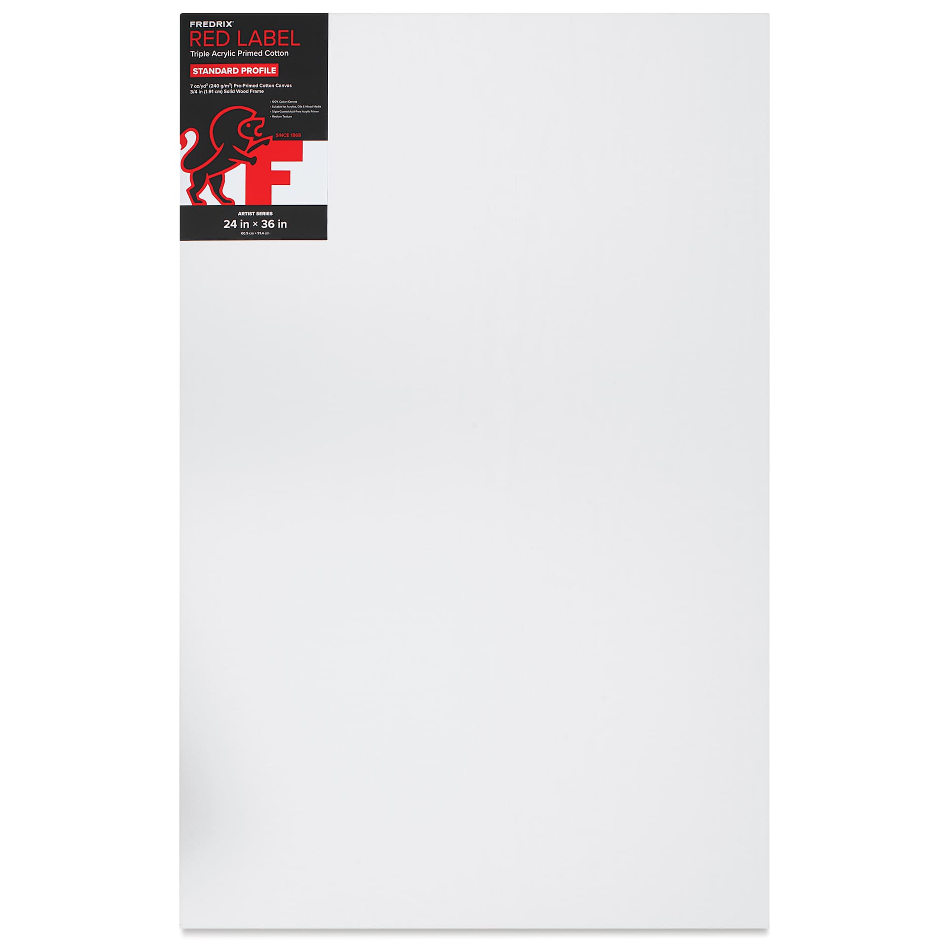 Fredrix Red Label Cotton Canvas - 24" x 36", 3/4" Profile