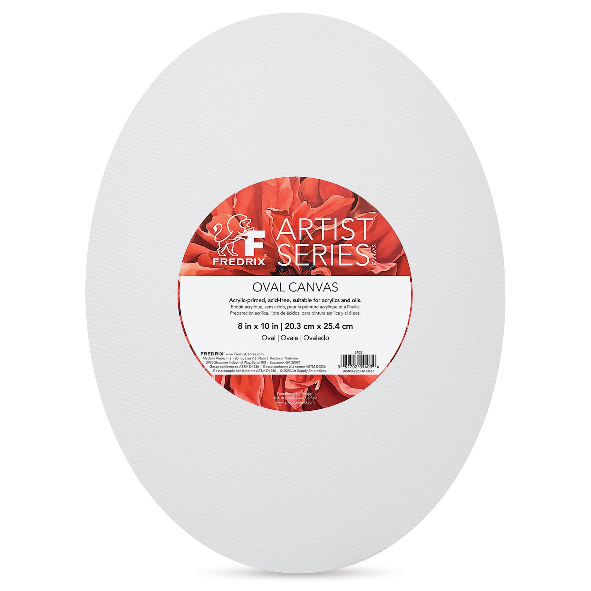 Fredrix Profile Cotton Canvas - 8" x 10", Oval