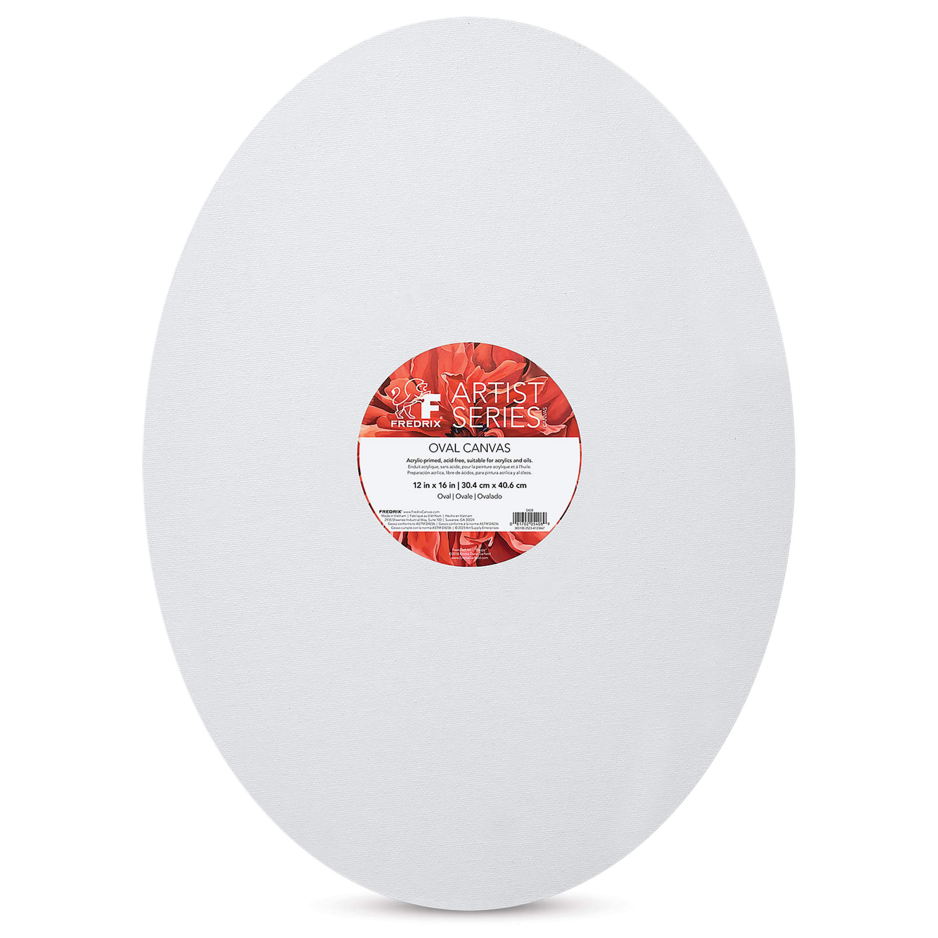 Fredrix Profile Cotton Canvas - 12" x 16", Oval