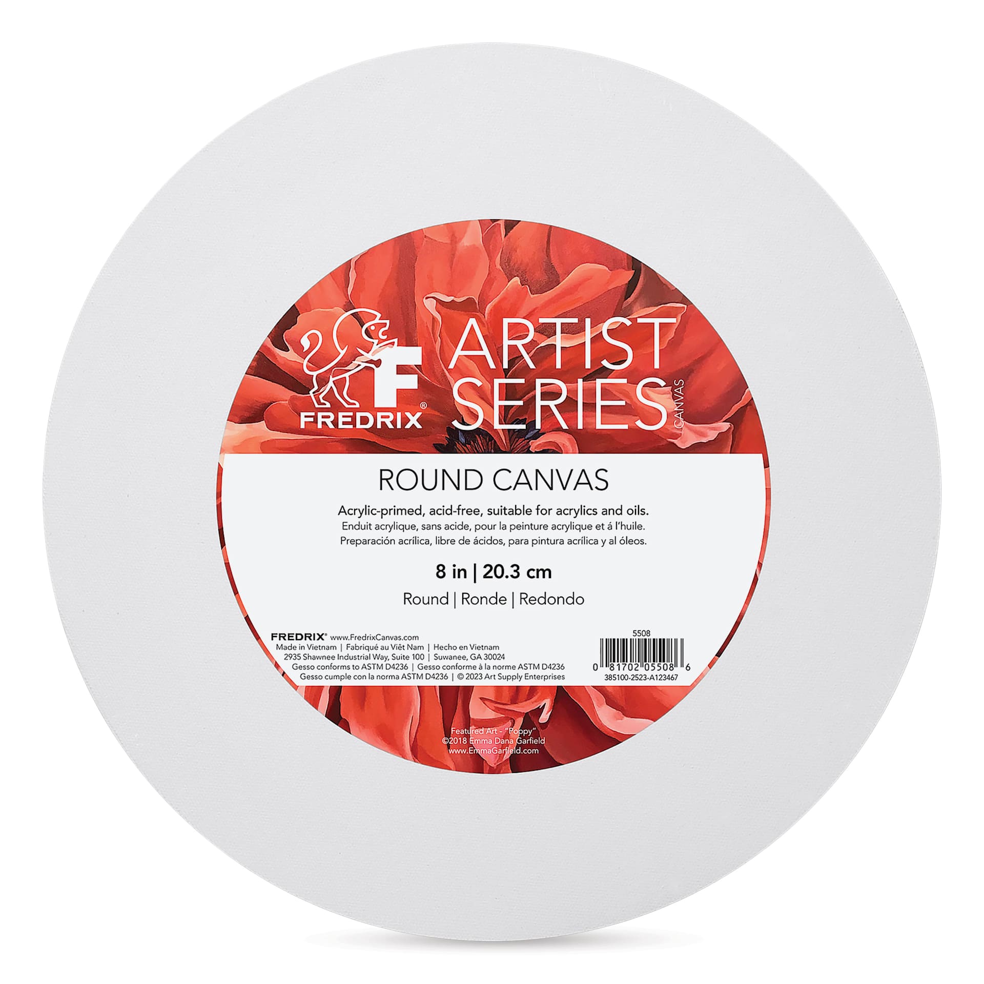 Fredrix Profile Cotton Canvas - 8", Round