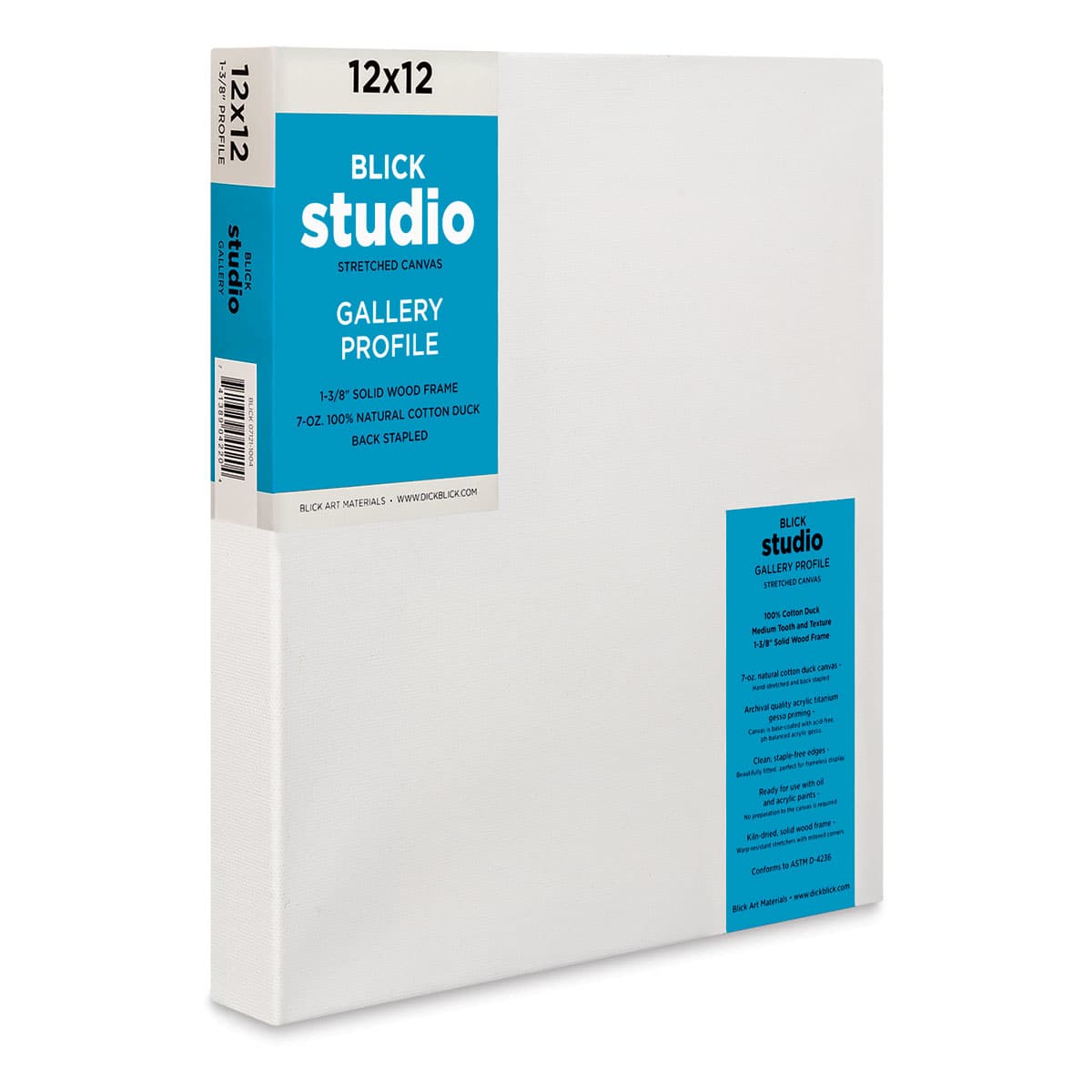 Blick Studio Stretched Cotton Canvas - Gallery Profile, 12" x 12" (side view)