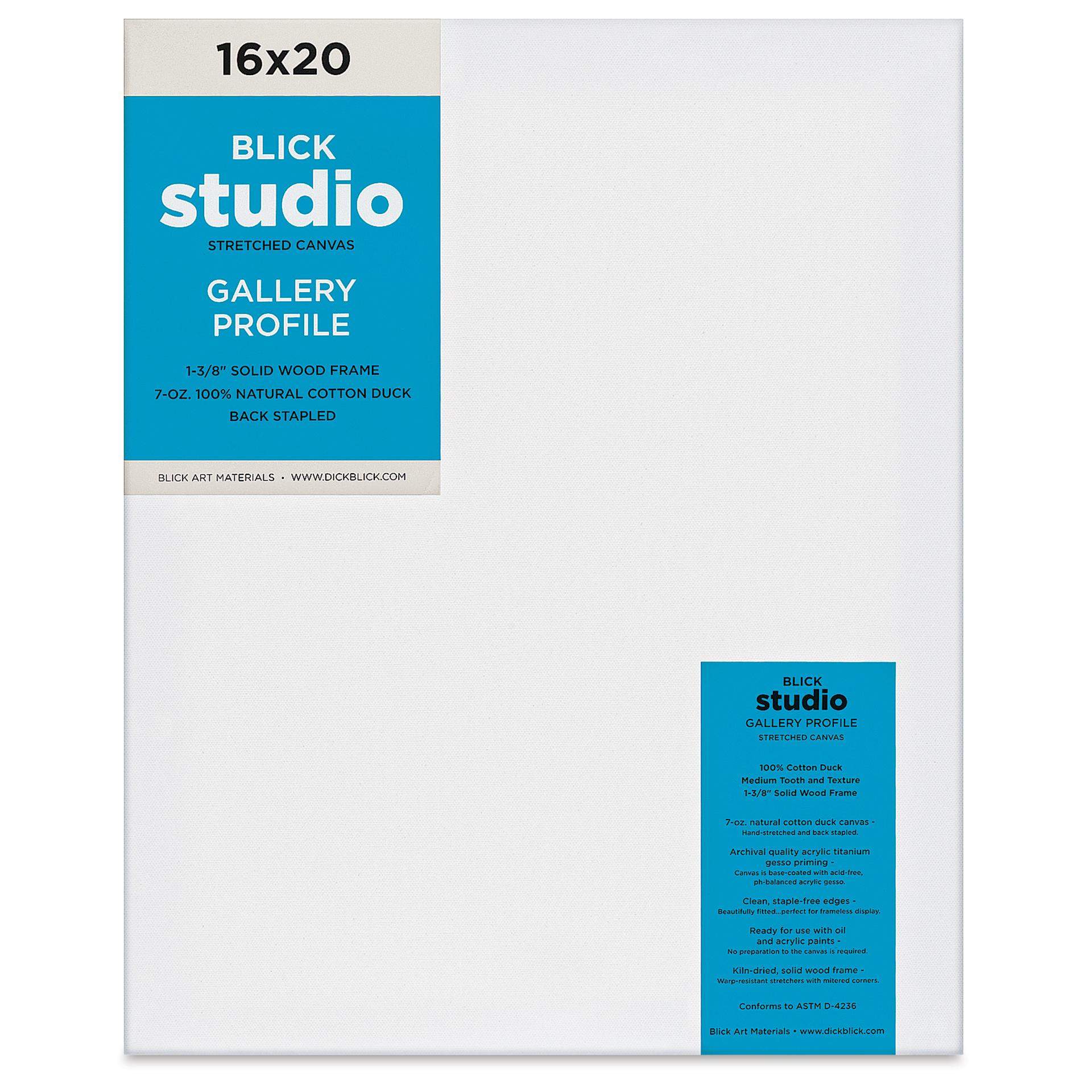 Blick Studio Stretched Cotton Canvas - Gallery Profile, 16" x 20"