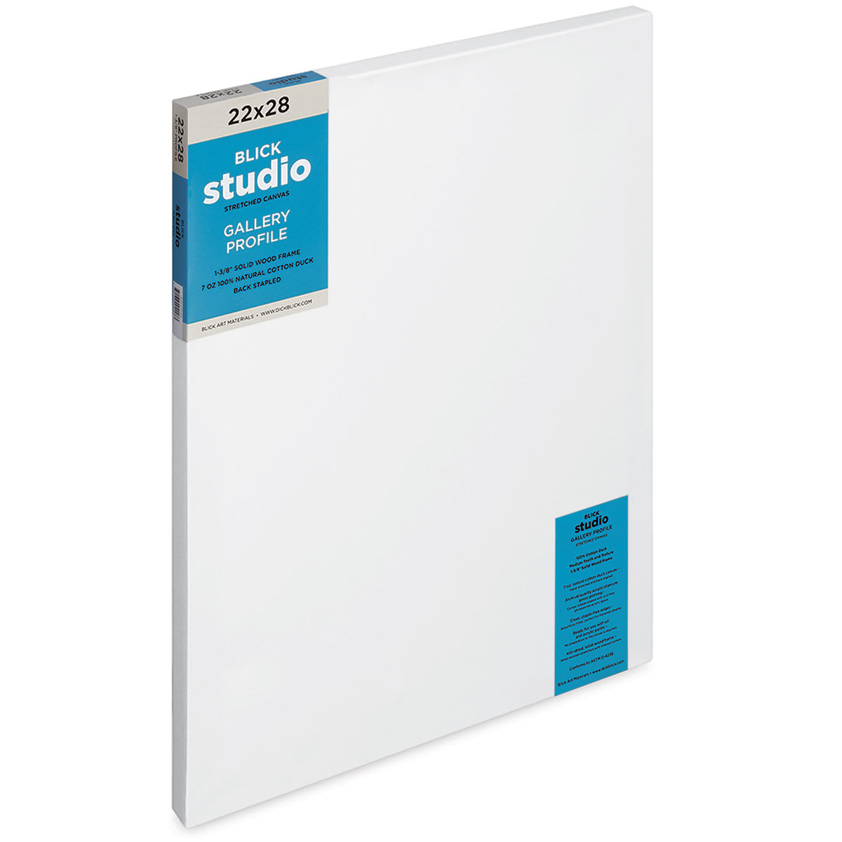 Blick Studio Stretched Cotton Canvas - Gallery Profile, 22" x 28" (side view) Blick Studio Stretched Cotton Canvas - Gallery Profile, 22" x 28" (side view)