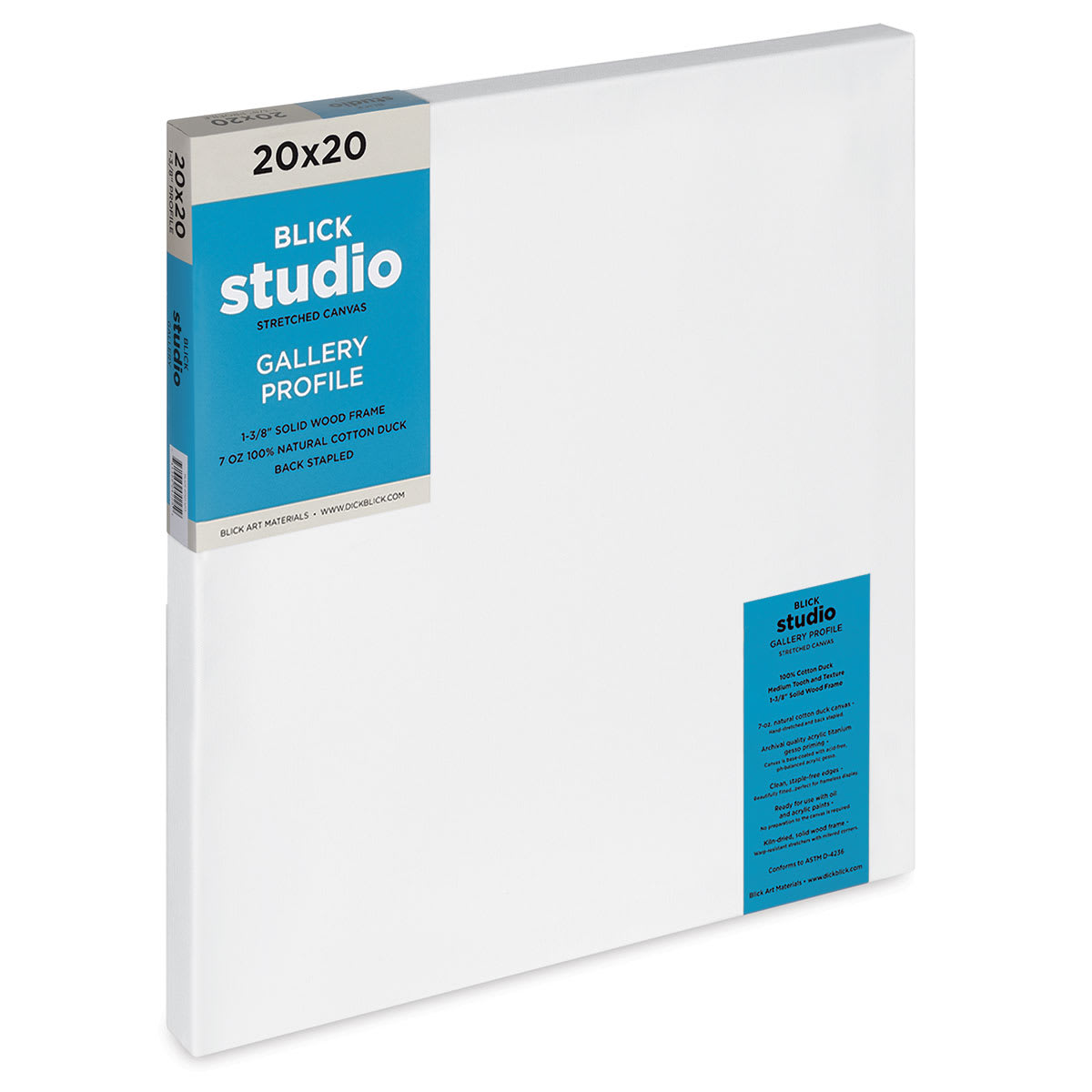 Blick Studio Stretched Cotton Canvas - Gallery Profile, 20" x 20" (side view)