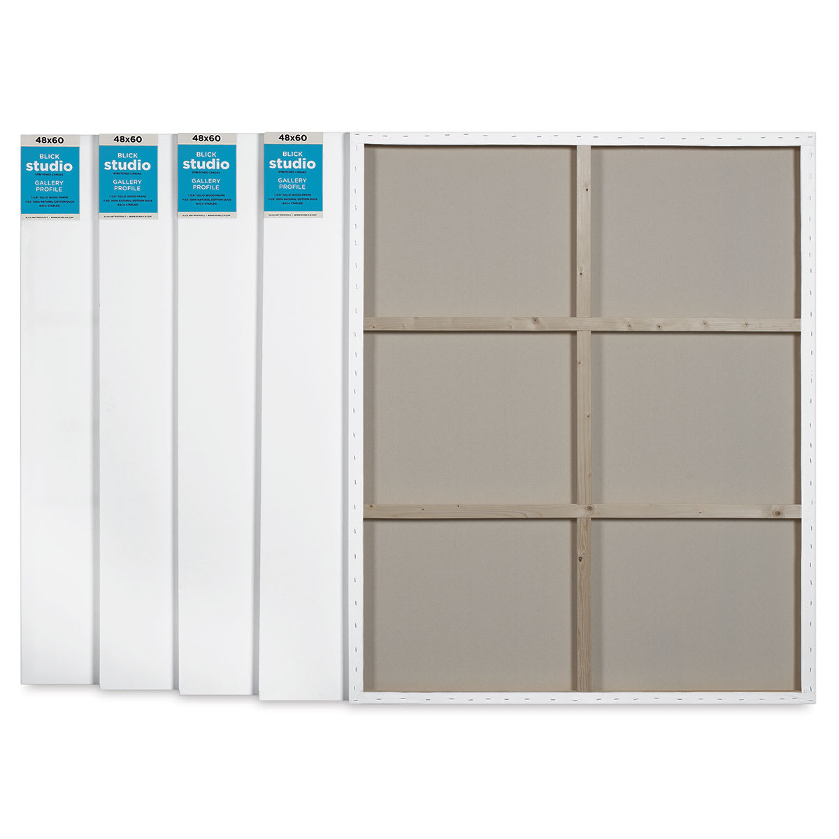 Blick Studio Stretched Cotton Canvas - Gallery Profile, 48" x 60", Pkg of 5 (four fronts and one back)