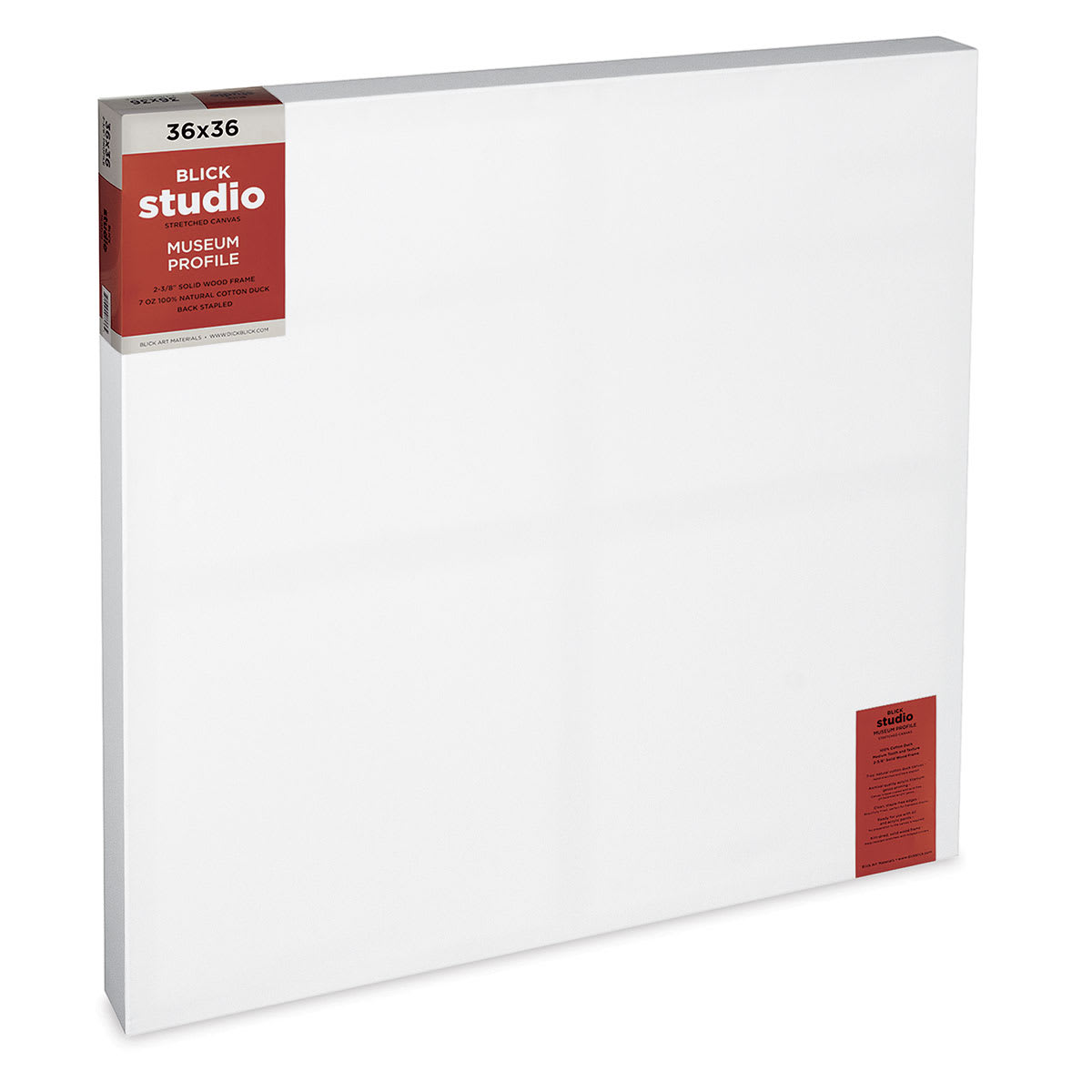 Blick Studio Stretched Cotton Canvas - Museum Profile, 36" x 36" (side view)