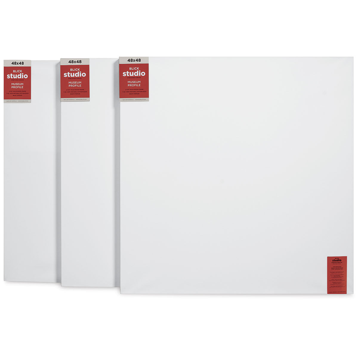 Blick Studio Stretched Cotton Canvas - Museum Profile, 48" x 48", Pkg of 3 (fronts)