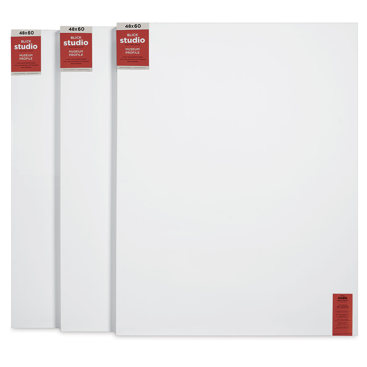 Blick Studio Stretched Cotton Canvas - Museum Profile, 48" x 60", Pkg of 3 (fronts)