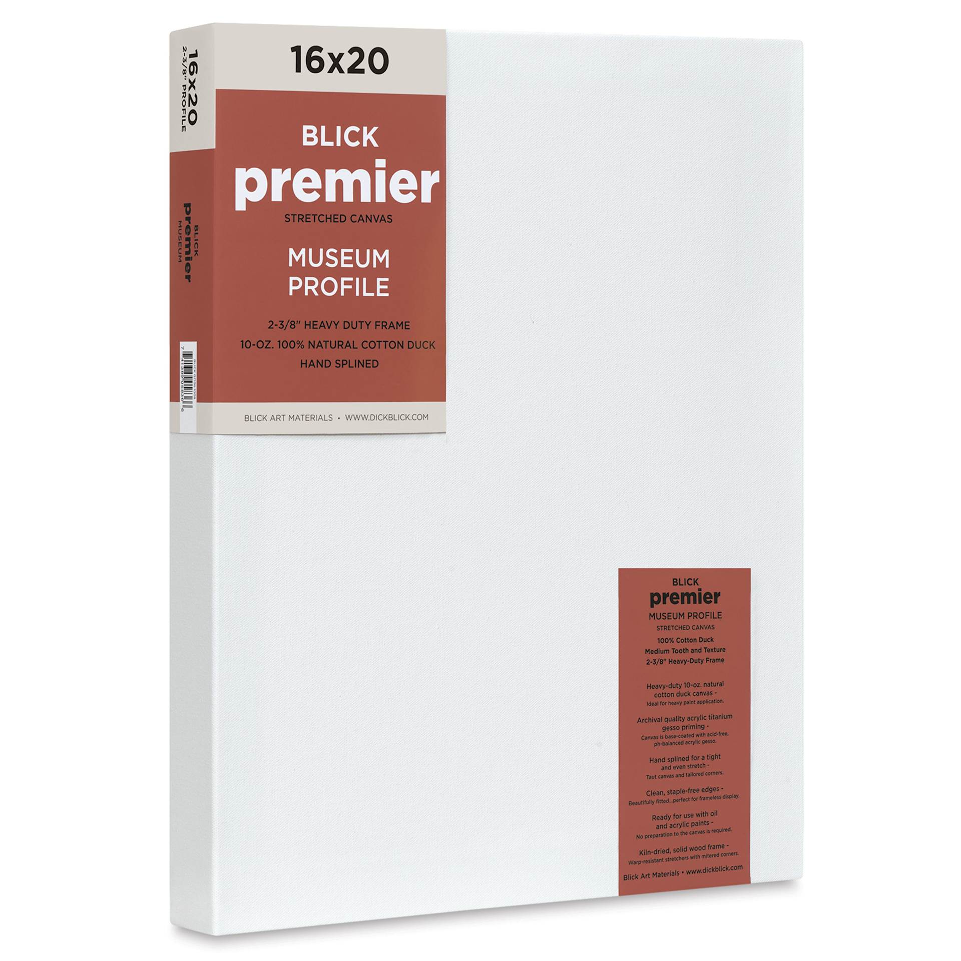 Blick Premier Stretched Cotton Canvas - Museum Profile, Splined, 16" x 20"