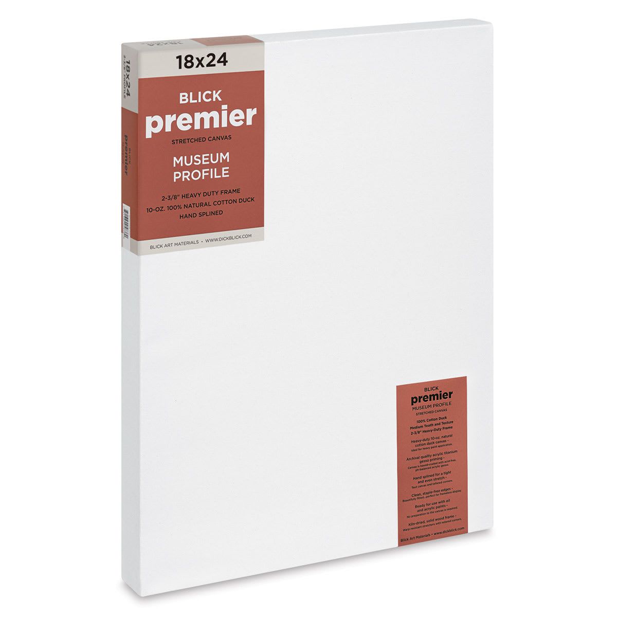 Blick Premier Stretched Cotton Canvas - Museum Profile, Splined, 18" x 24" (side view)