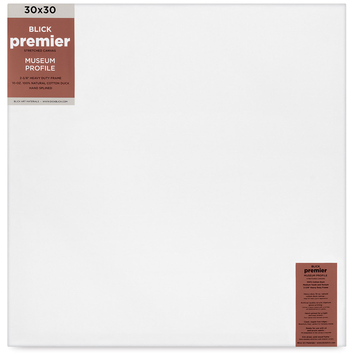Blick Premier Stretched Cotton Canvas - Museum Profile, Splined, 30" x 30" (front)