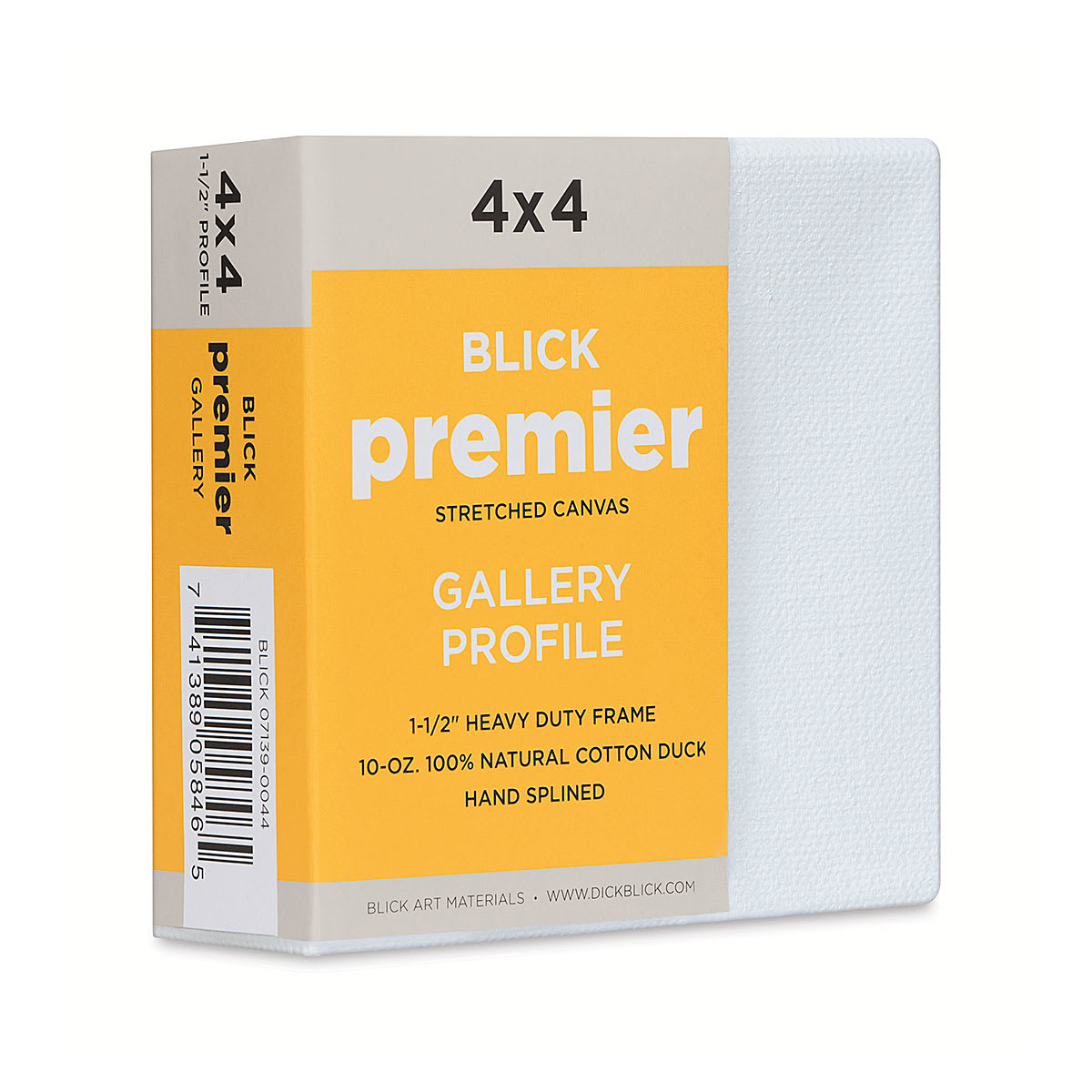 Blick Premier Stretched Cotton Canvas - Gallery Profile, Splined, 4" x 4" (side view)