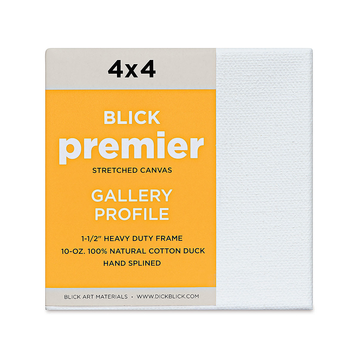Blick Premier Stretched Cotton Canvas - Gallery Profile, Splined, 4" x 4"