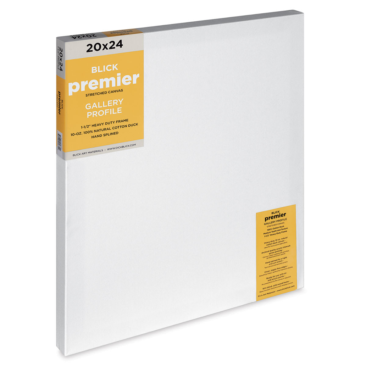 Blick Premier Stretched Cotton Canvas - Gallery Profile, Splined, 20" x 24" (side view)