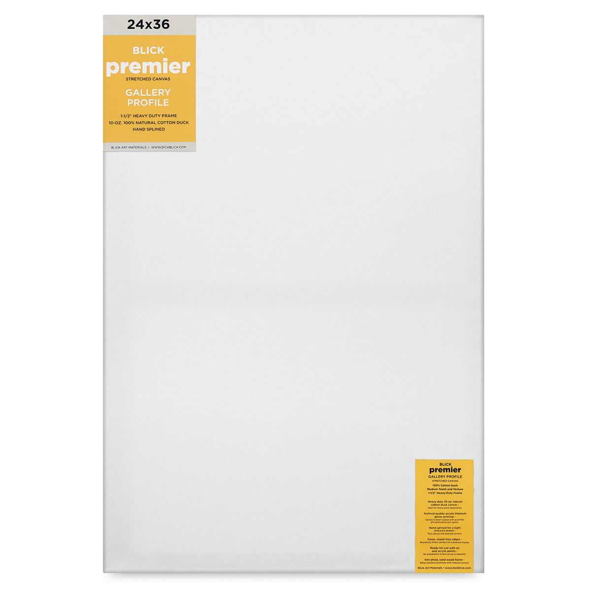 Blick Premier Stretched Cotton Canvas - Gallery Profile, Splined, 24" x 36" (front)