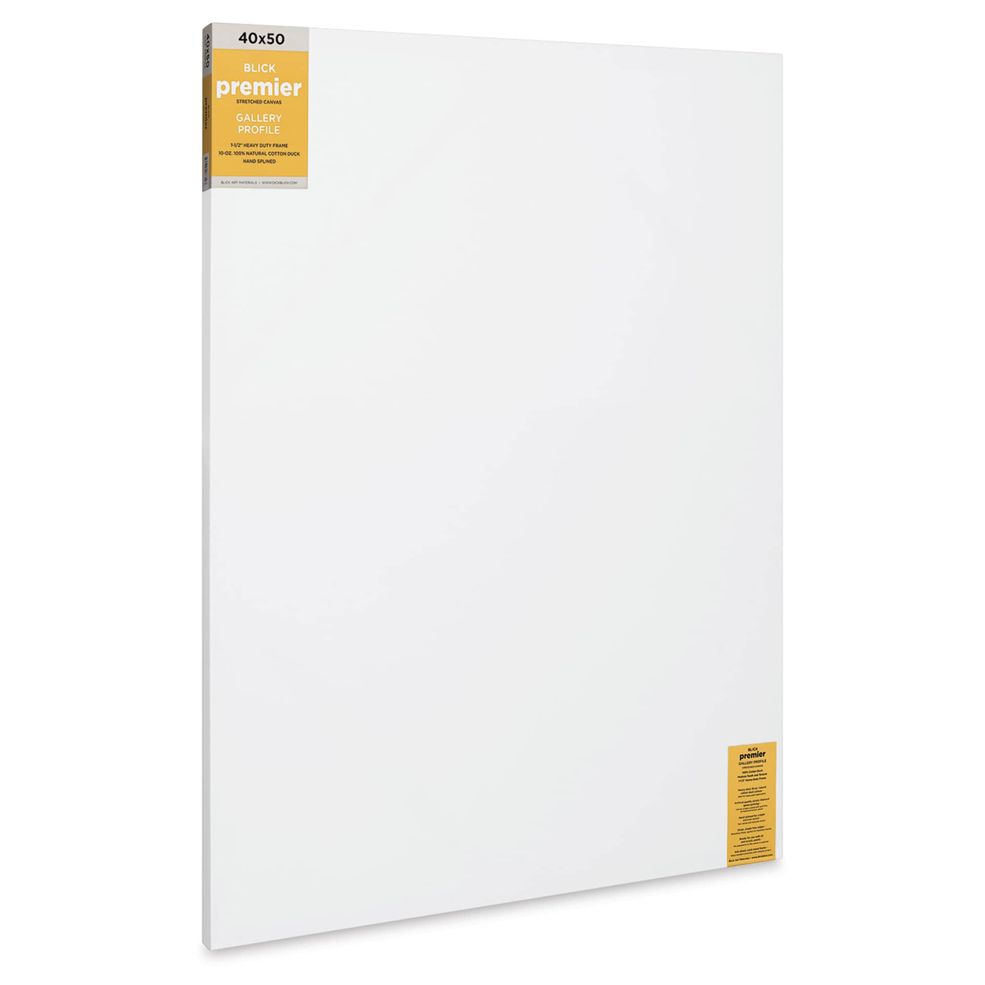 Blick Premier Stretched Cotton Canvas - Gallery Profile, Splined, 40" x 50", Pkg of 3 Blick Premier Stretched Cotton Canvas - Gallery Profile, Splined, 40" x 50", Pkg of 3