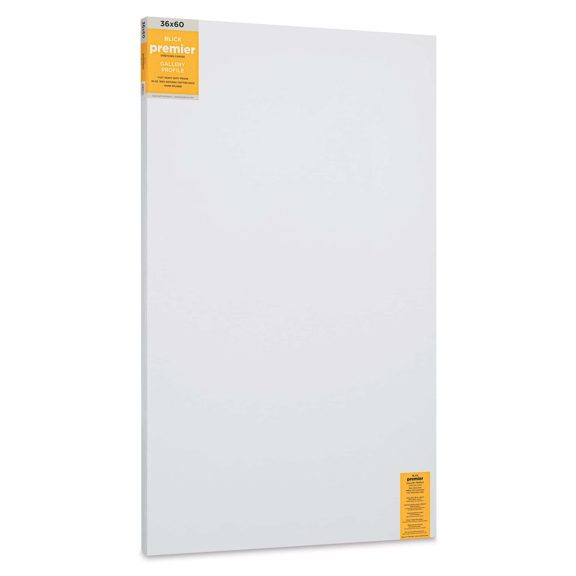 Blick Premier Stretched Cotton Canvas - Gallery Profile, Splined, 36" x 60", Pkg of 3
