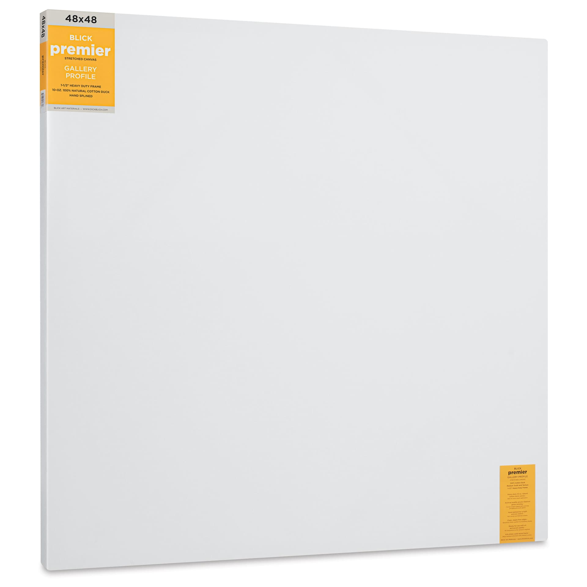Blick Premier Stretched Cotton Canvas - Gallery Profile, Splined, 48" x 48", Pkg of 3