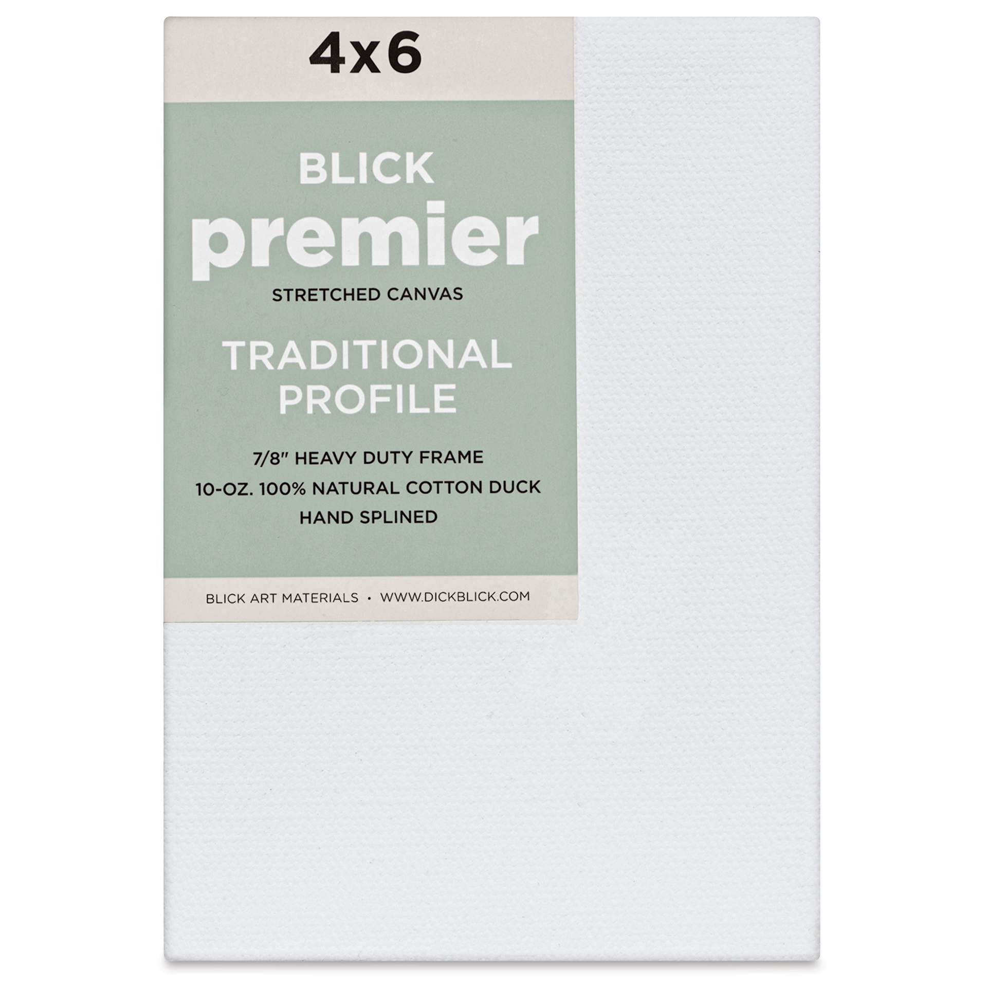 Blick Premier Stretched Cotton Canvas - Traditional Profile, Splined, 4" x 6", front