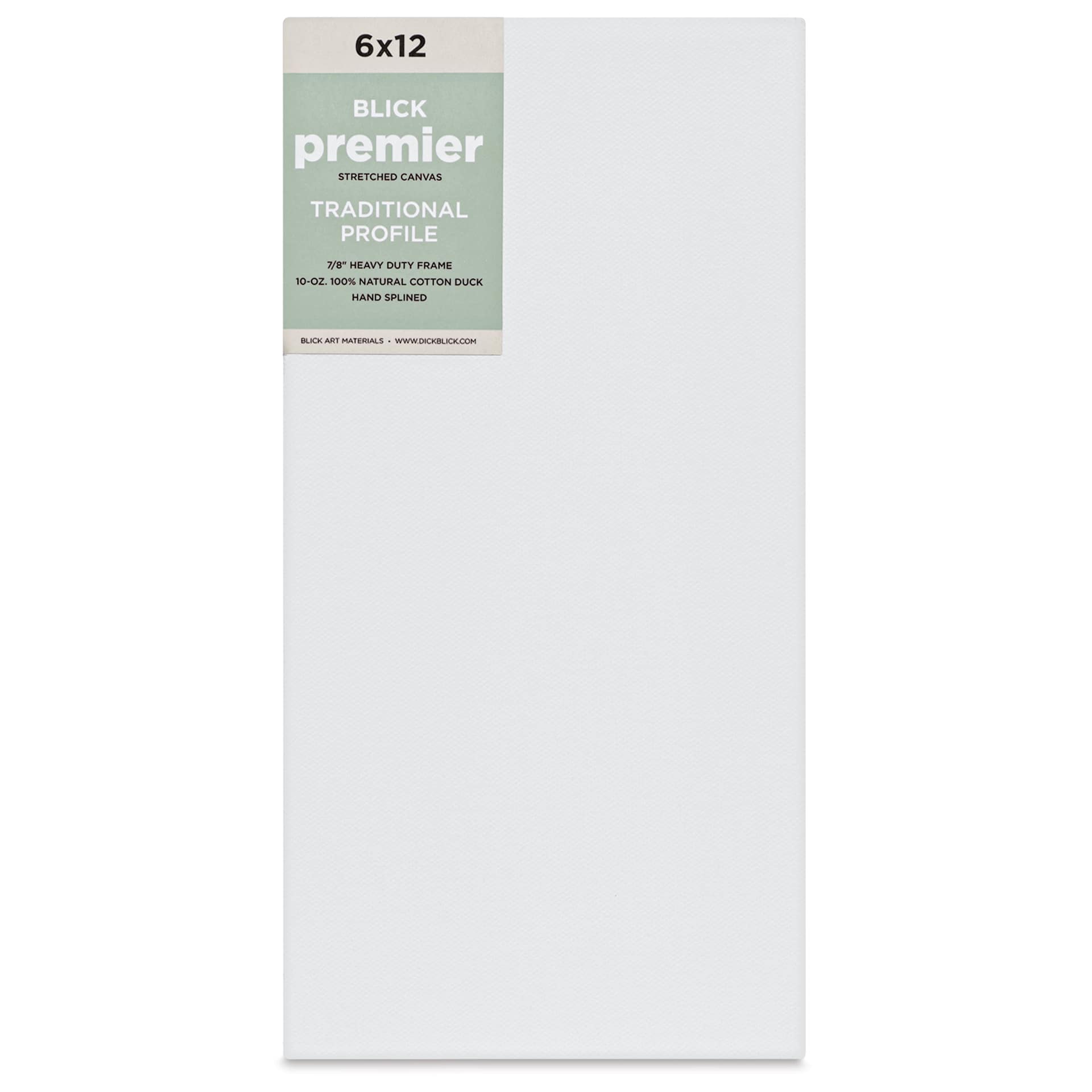 Blick Premier Stretched Cotton Canvas - Traditional Profile, Splined, 6" x 12", front