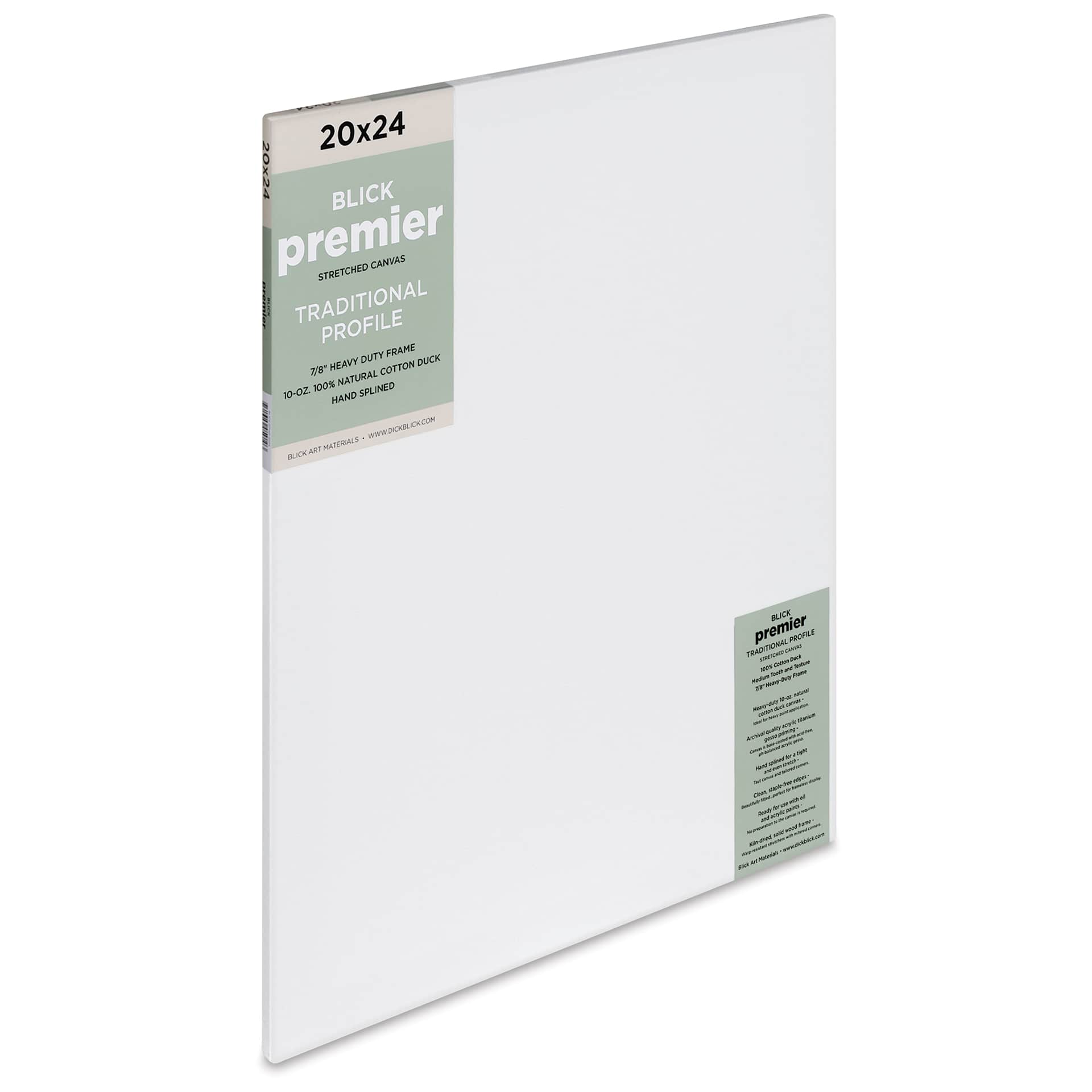 Blick Premier Stretched Cotton Canvas - Traditional Profile, Splined, 20" x 24"