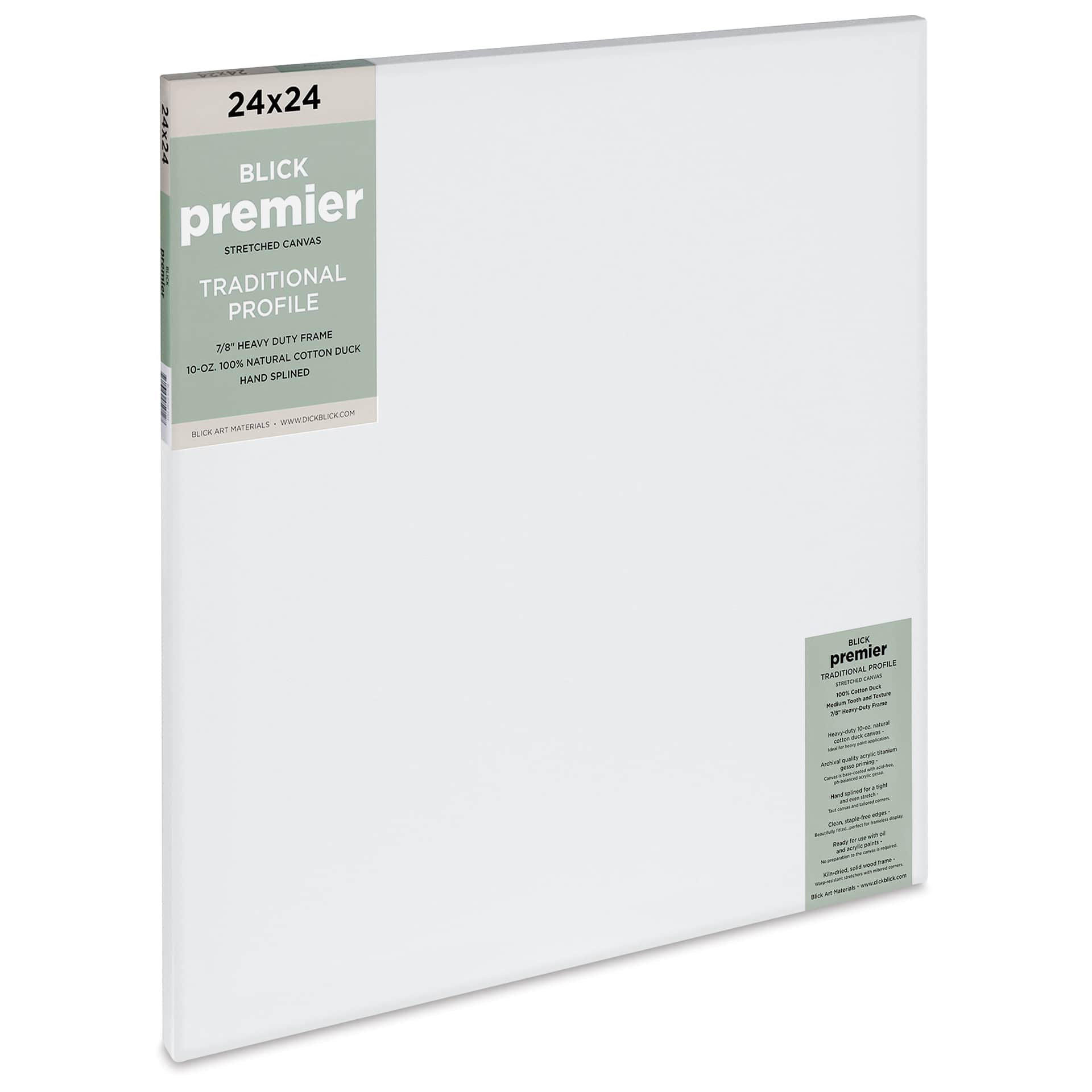 Blick Premier Stretched Cotton Canvas - Traditional Profile, Splined, 24" x 24"