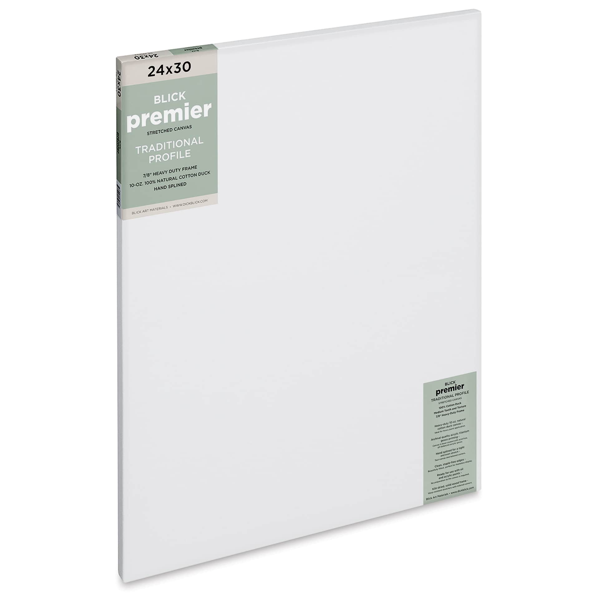 Blick Premier Stretched Cotton Canvas - Traditional Profile, Splined, 24" x 30"
