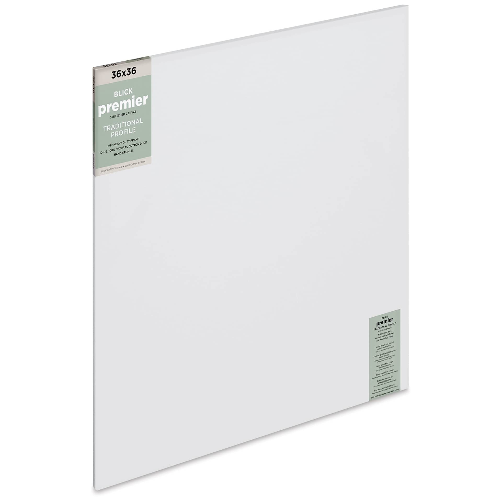 Blick Premier Stretched Cotton Canvas - Traditional Profile, Splined, 36" x 36"