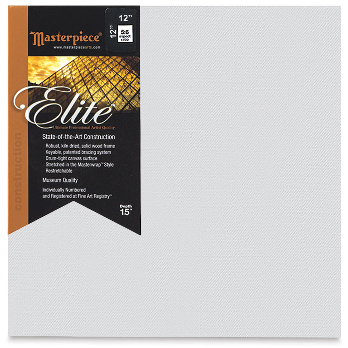 Masterpiece Elite Portrait Smooth Canvas - 12" x 12", Acrylic Primed front