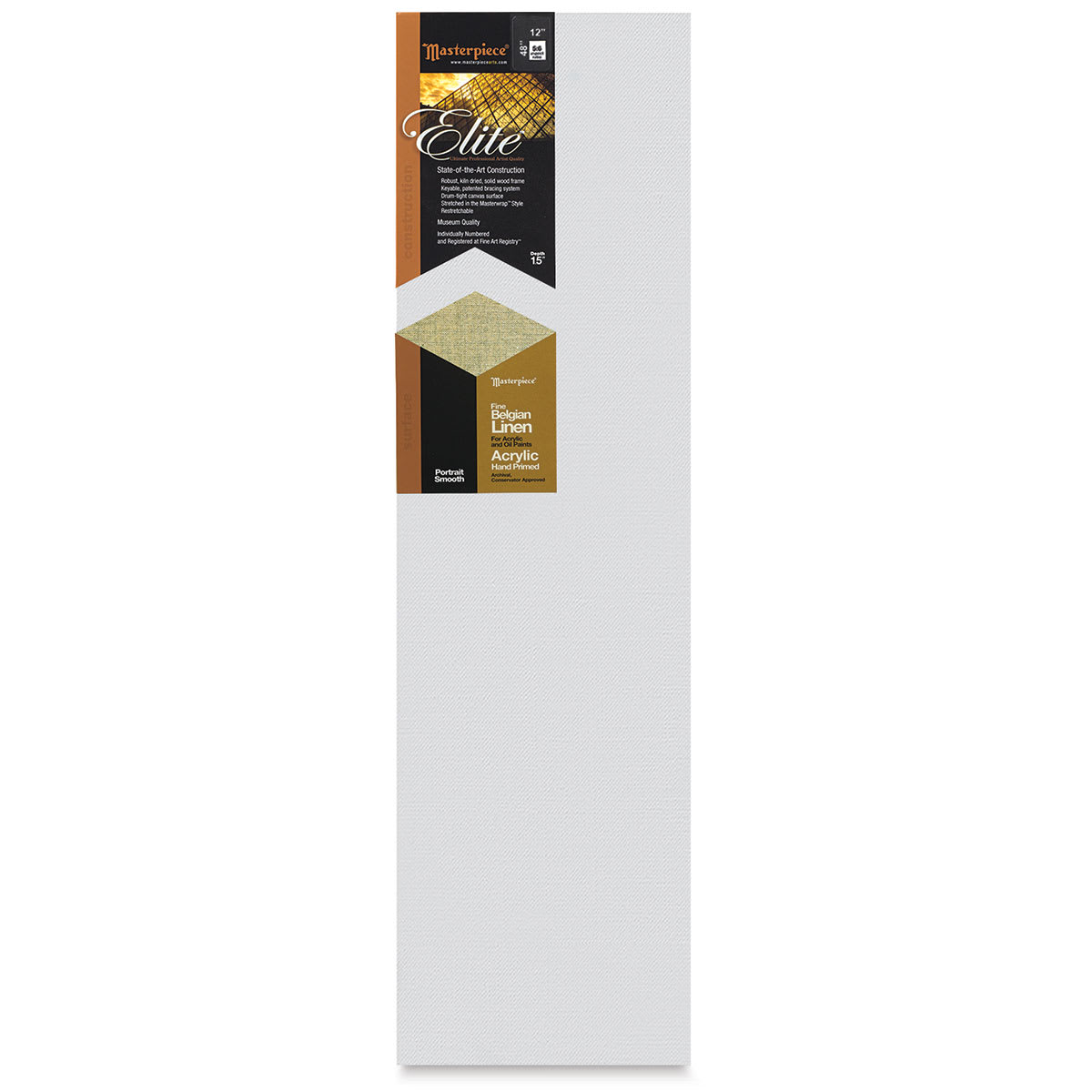 Masterpiece Elite Portrait Smooth Canvas - 12" x 48", Acrylic Primed front
